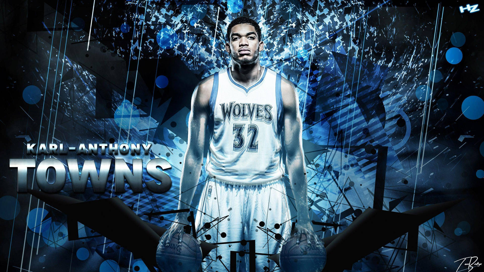Karl-anthony Towns Silver Name Background