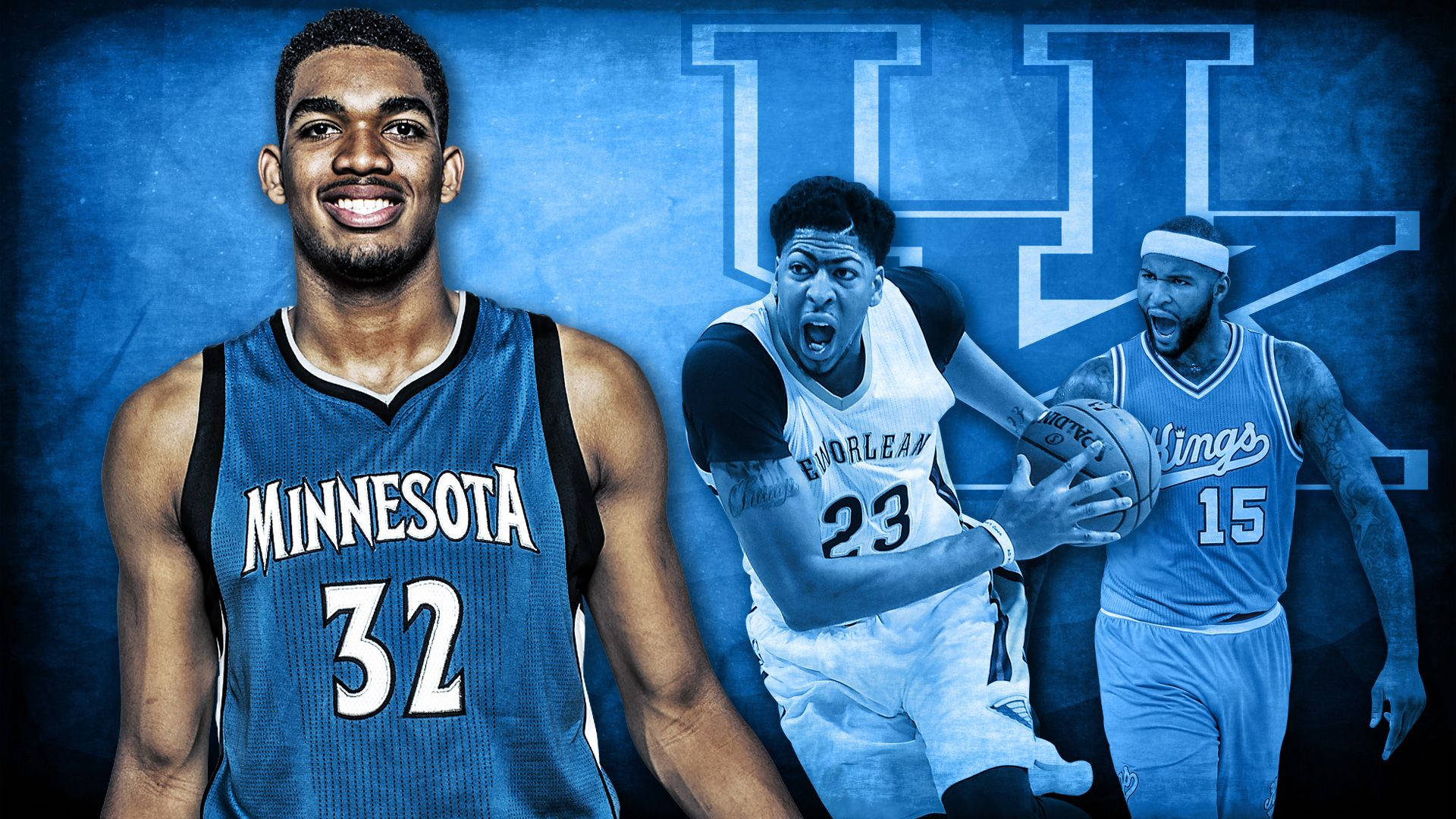 Karl-anthony Towns With Davis & Cousins Background