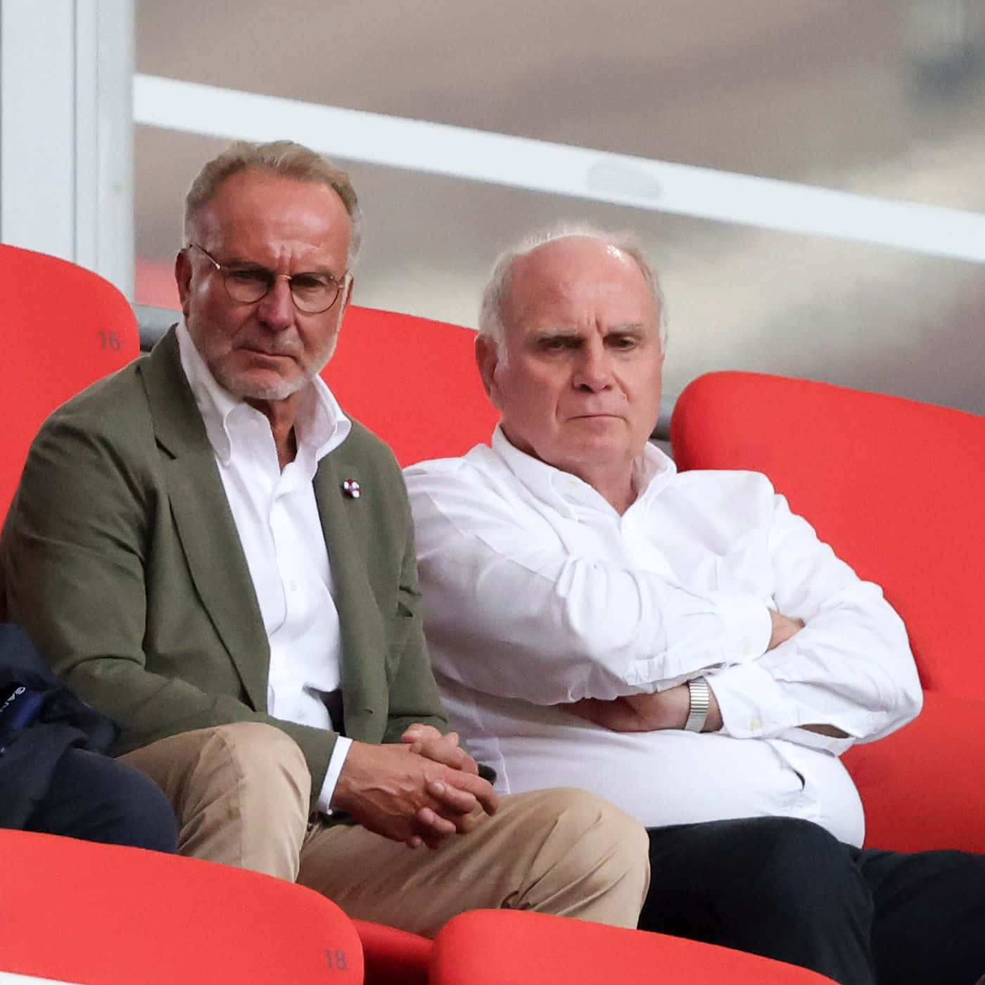 Karl Heinz Rummenigge And Uli Hoeness In Allianz Arena Background
