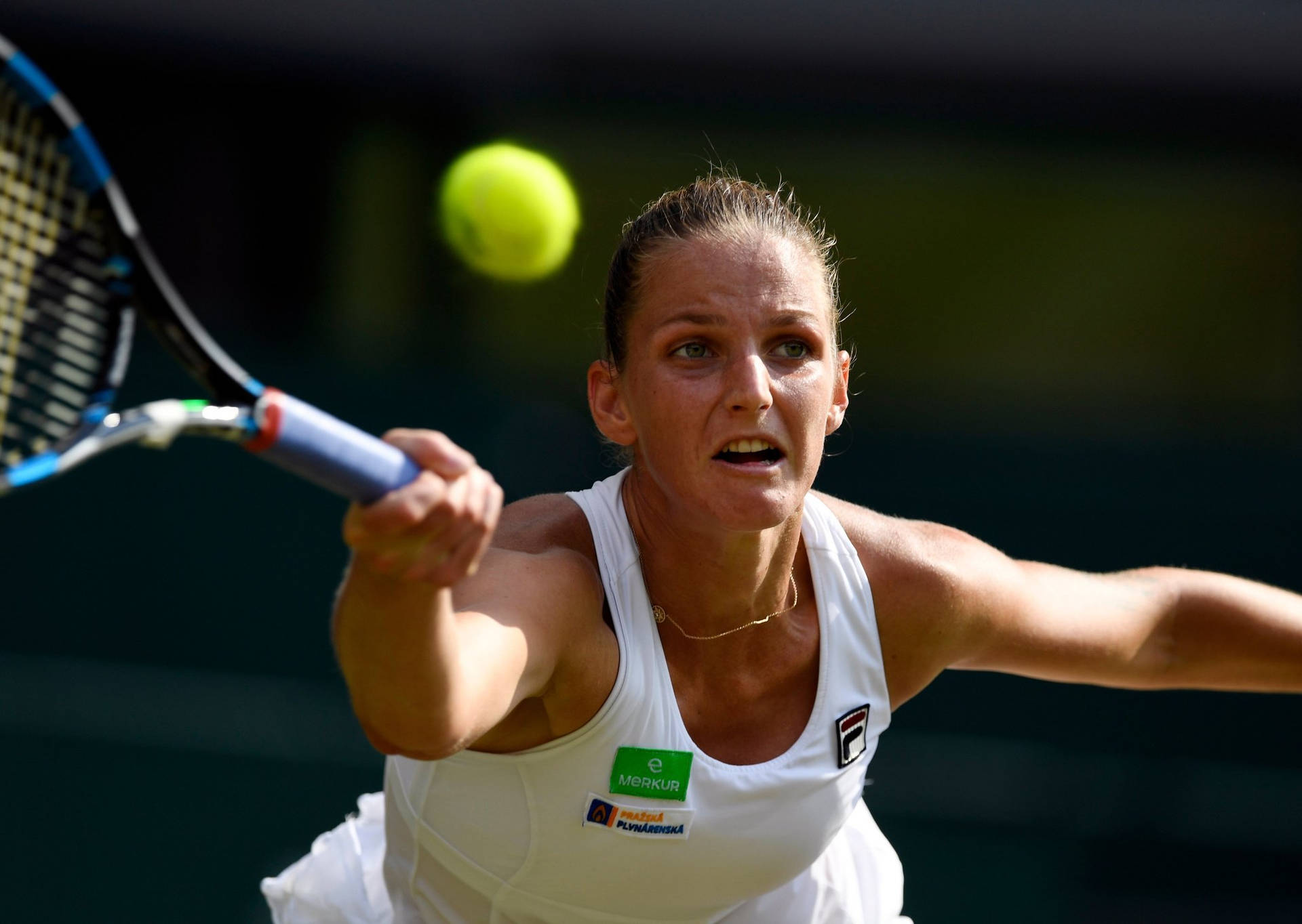 Karolina Pliskova Running Forehand Background