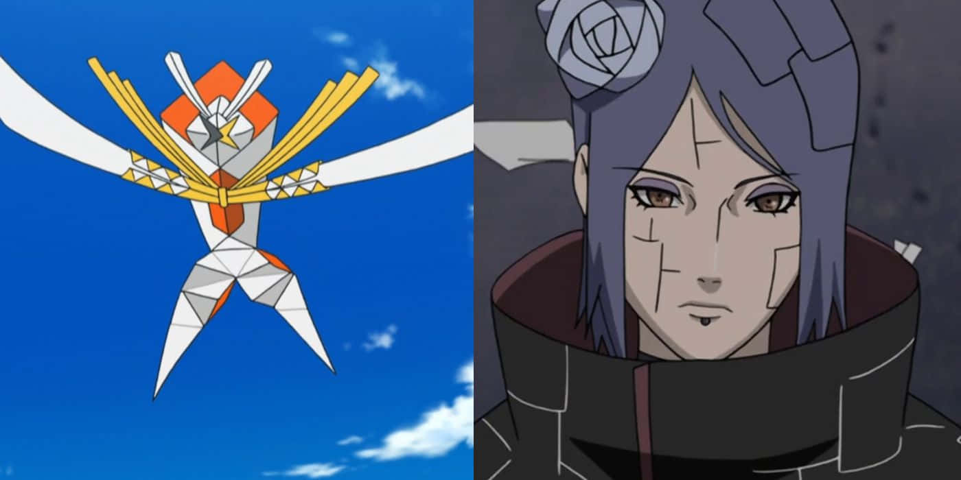Kartana Pokemon And Konan From Naruto Background