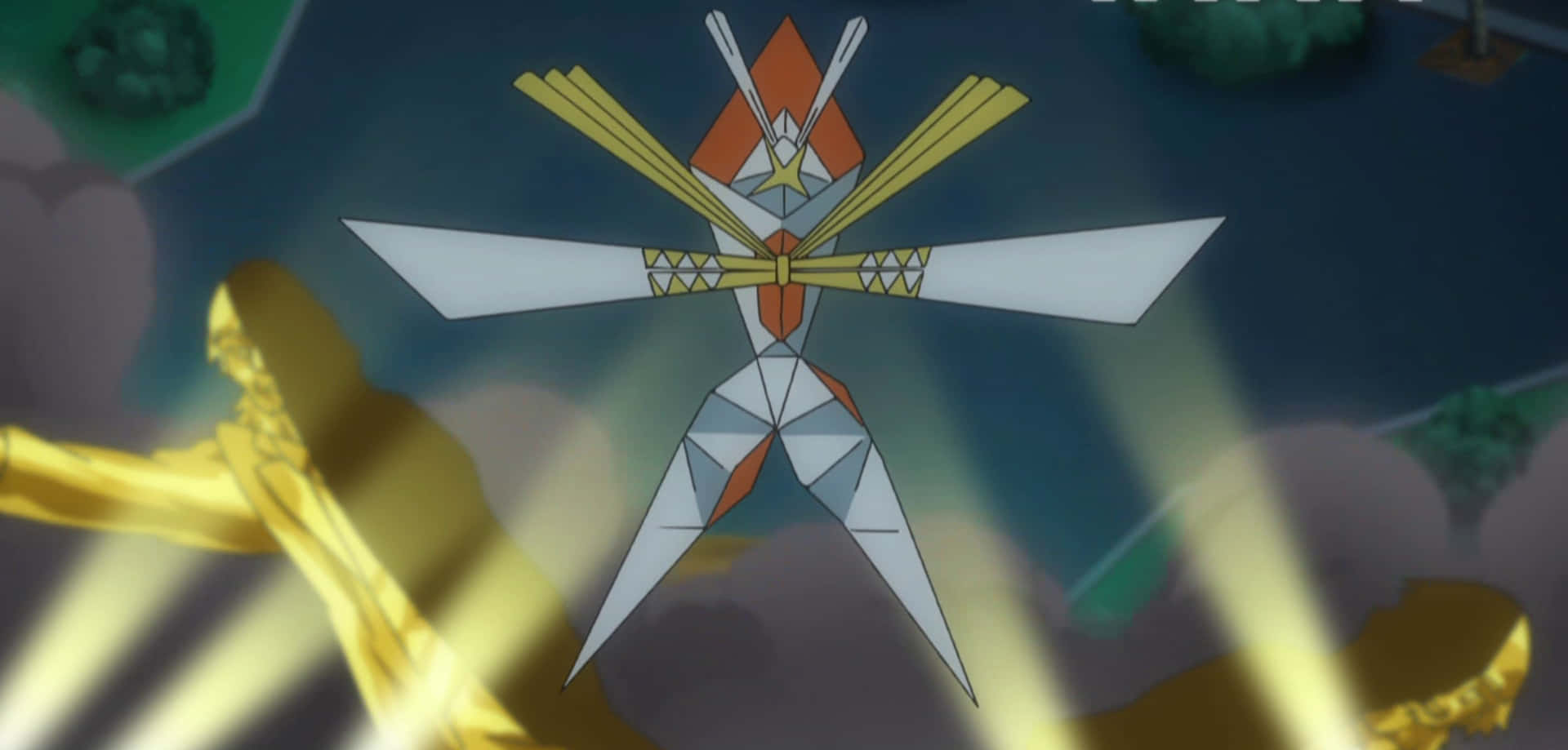 Kartana Pokemon In Dark With Spotlight Background