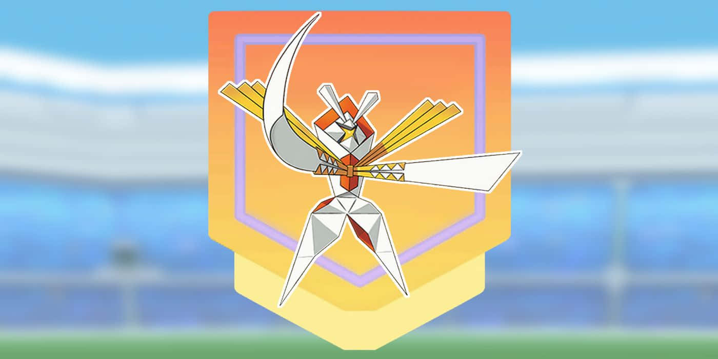Kartana Pokemon On Orange Background Background