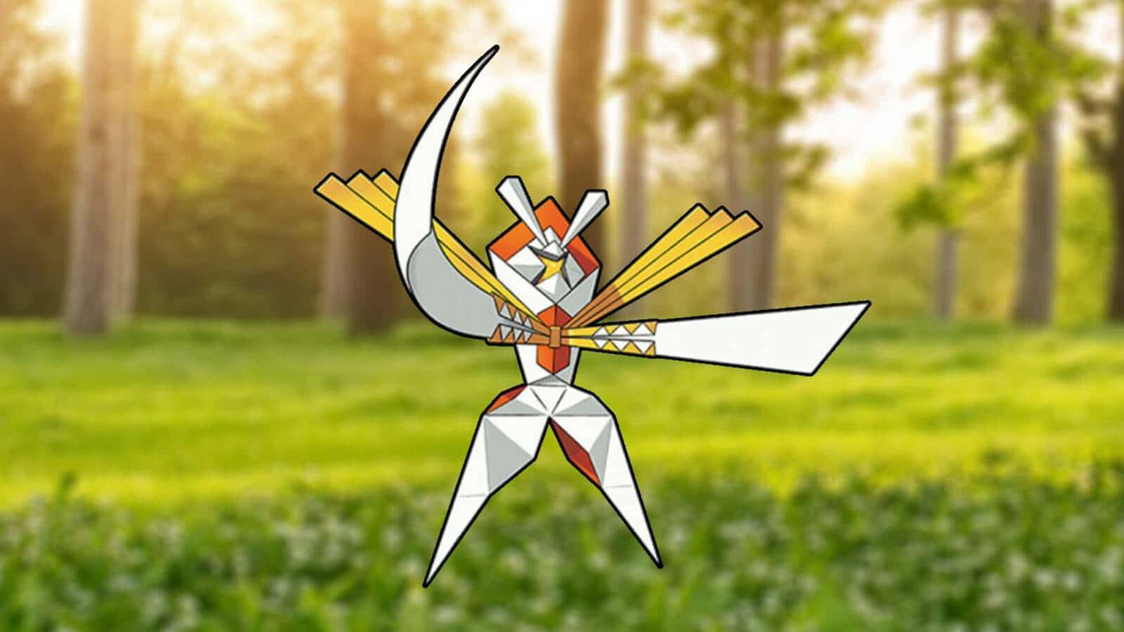 Kartana Pokemon With Blurred Nature Background