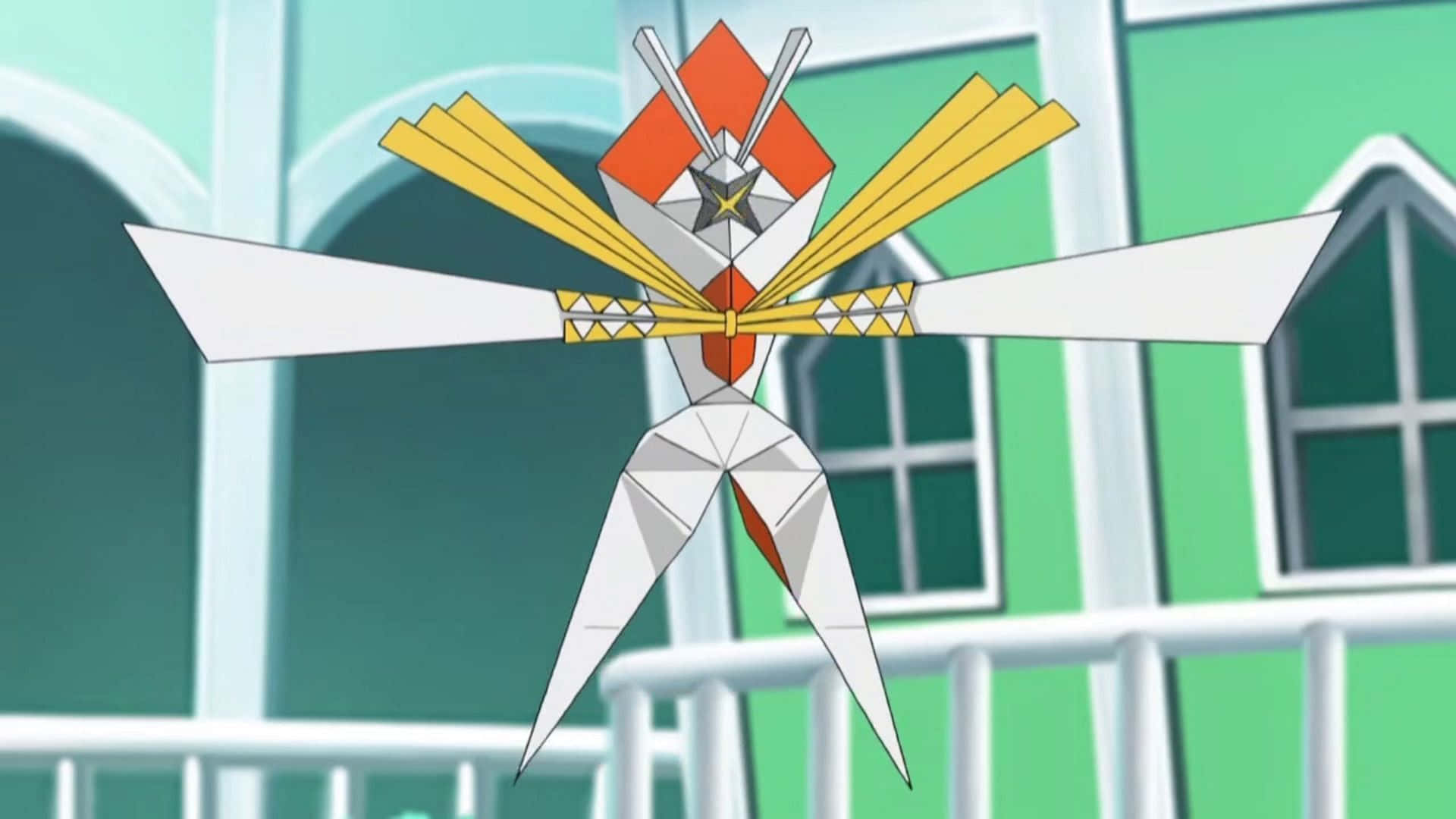 Kartana Pokemon With Green Background Background