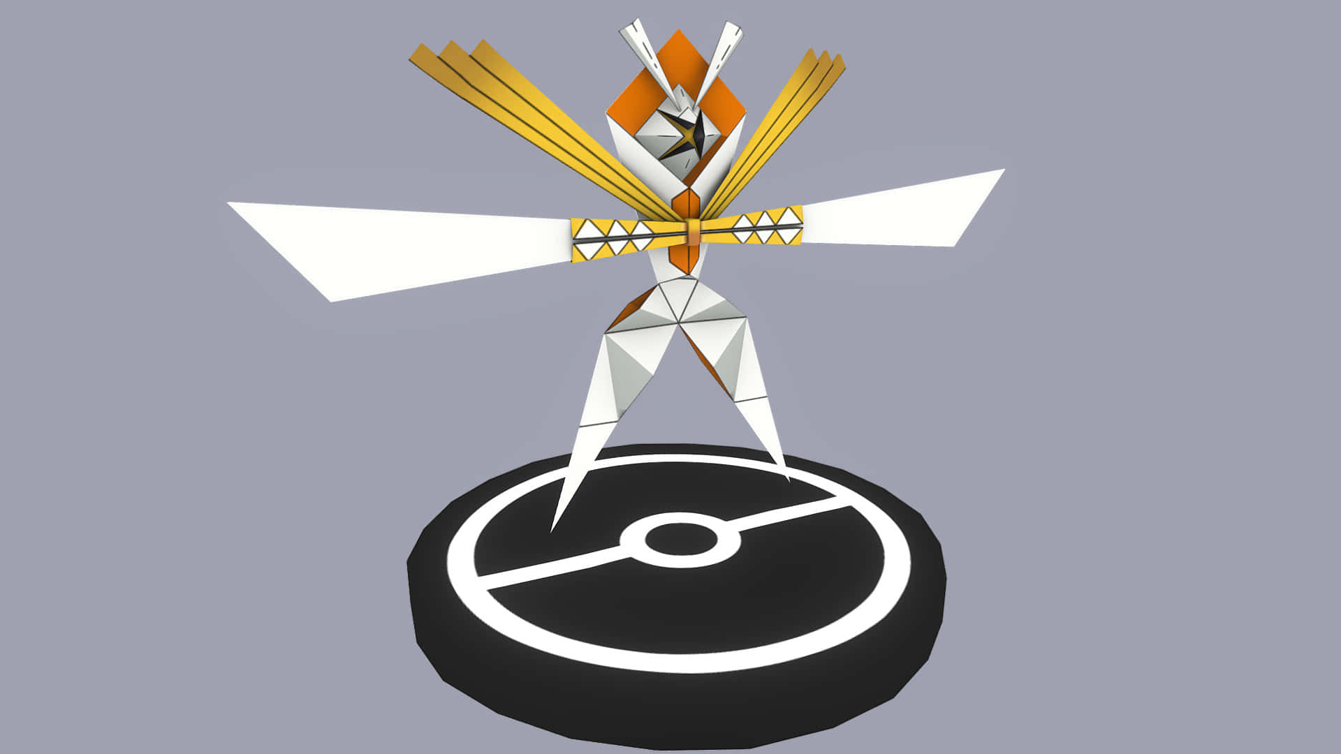 Kartana Standing On Black Pokemon Symbol
