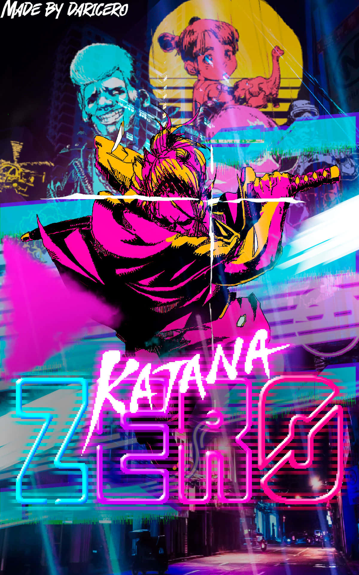 Katana Zero - A Neon Neon Poster Background