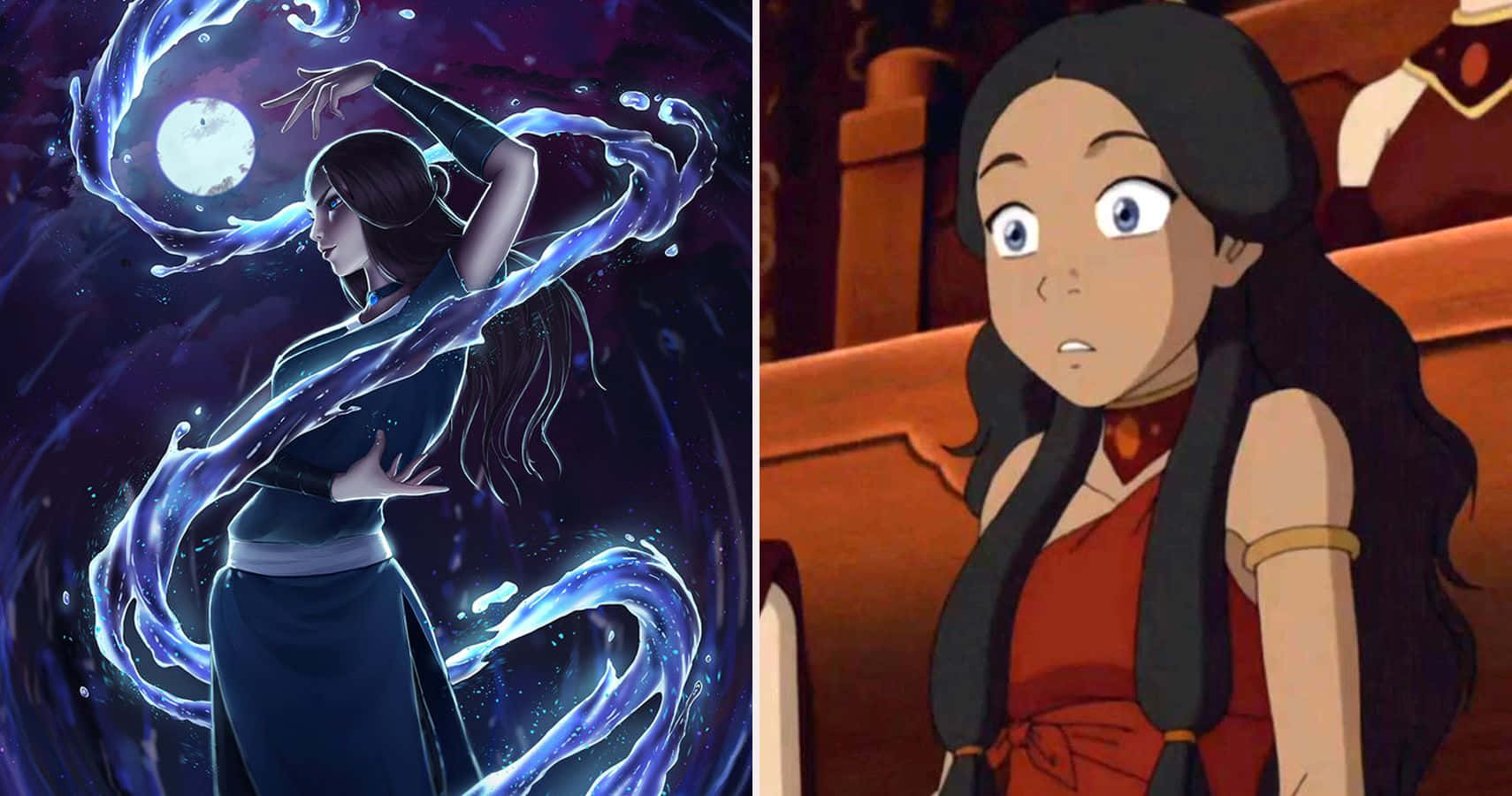 Katara Displaying Her Powerful Waterbending Skills Background