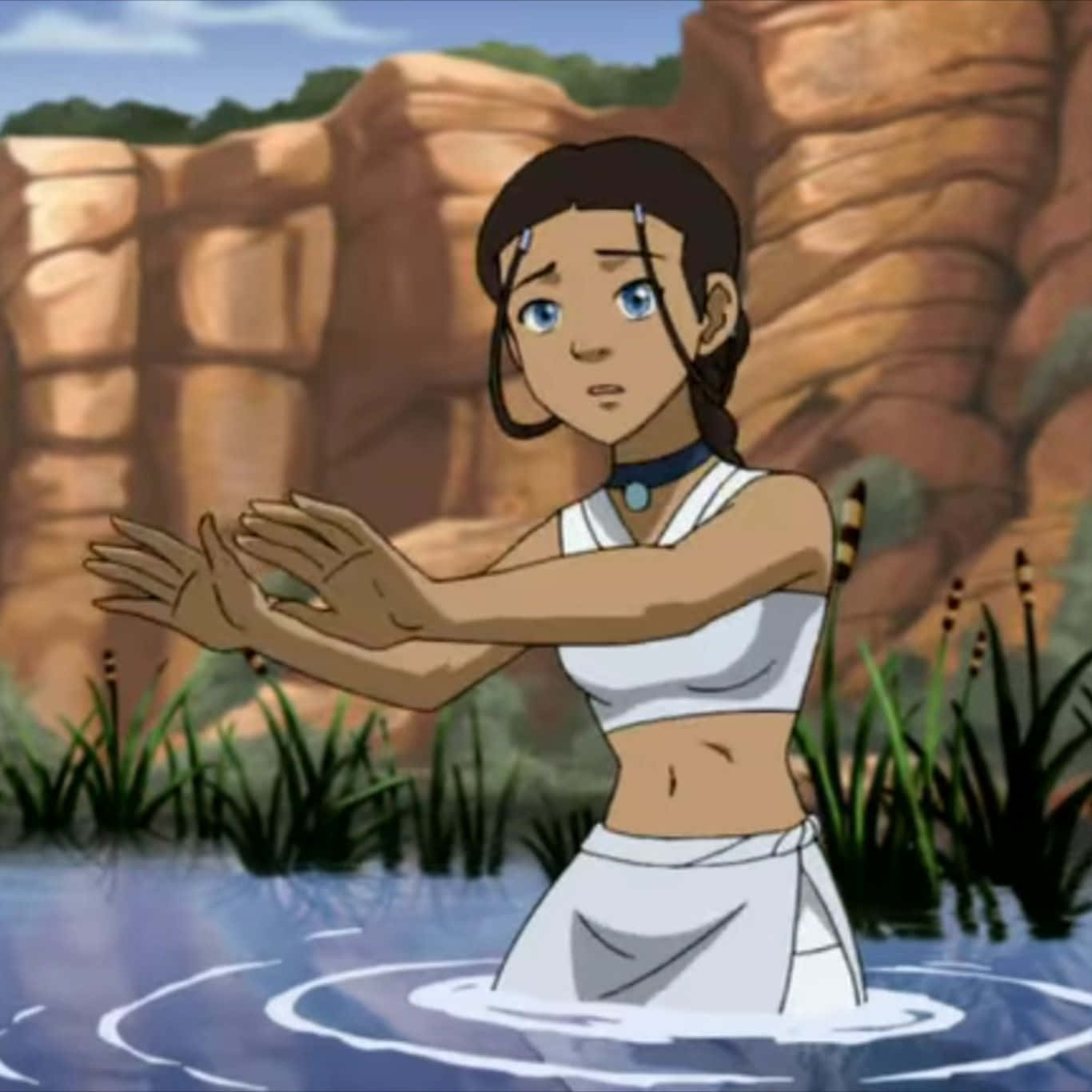 Katara, The Waterbending Master In Action