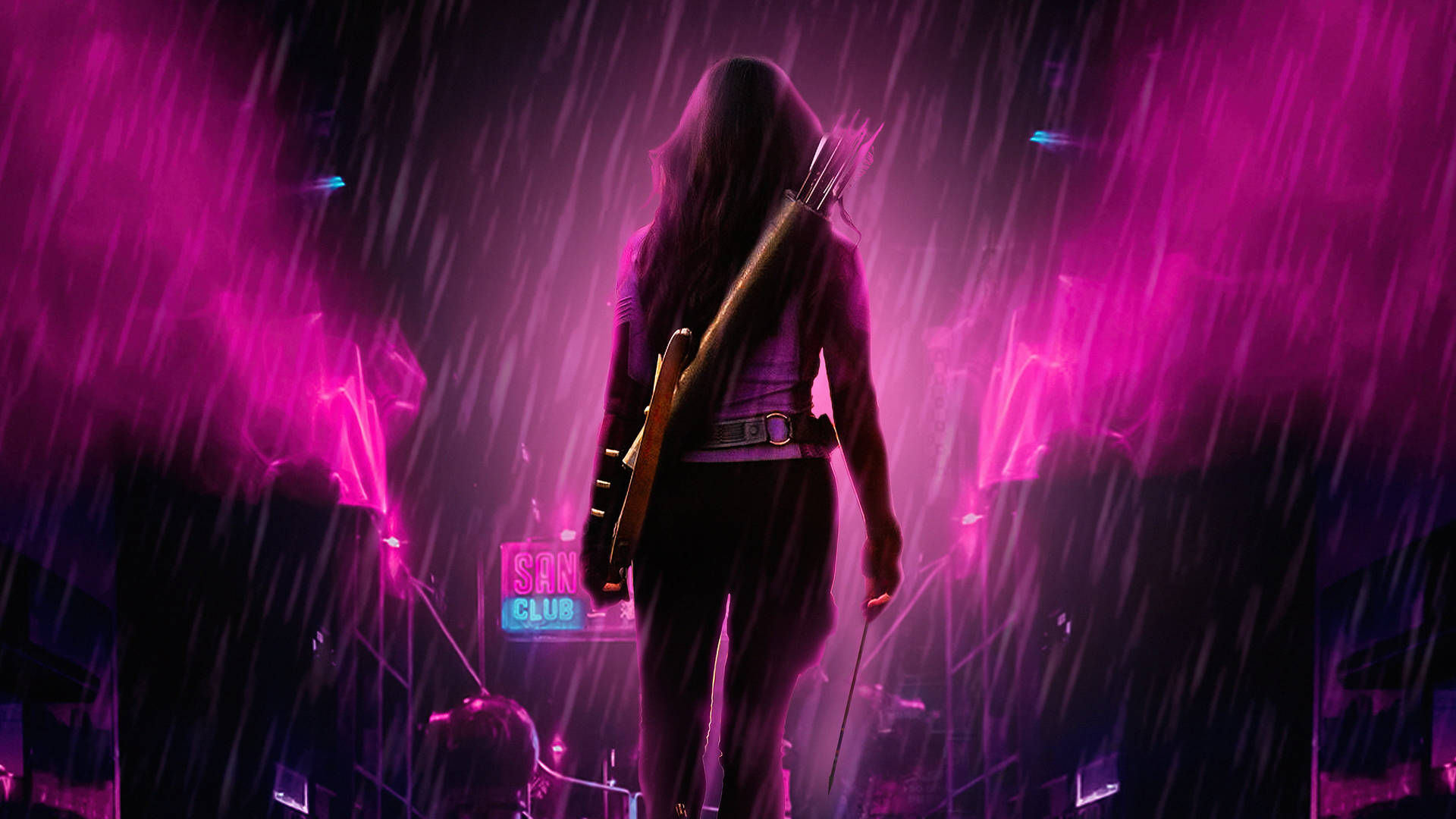 Kate Bishop Avengers Neon Art Background