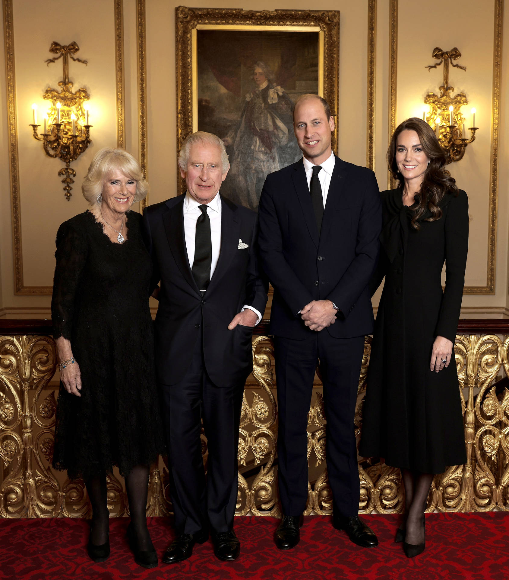 Kate Middleton, Prince William, Prince Charles And Prince Philip Pose For A Photo