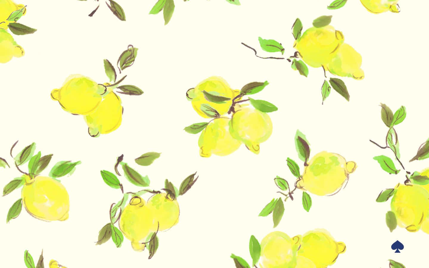 Kate Spade Desktop Watercolor Lemons Background