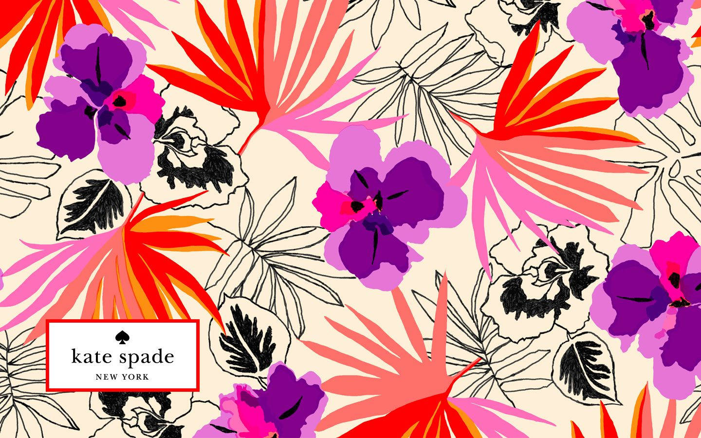 Kate Spade Ferns And Flowers Background