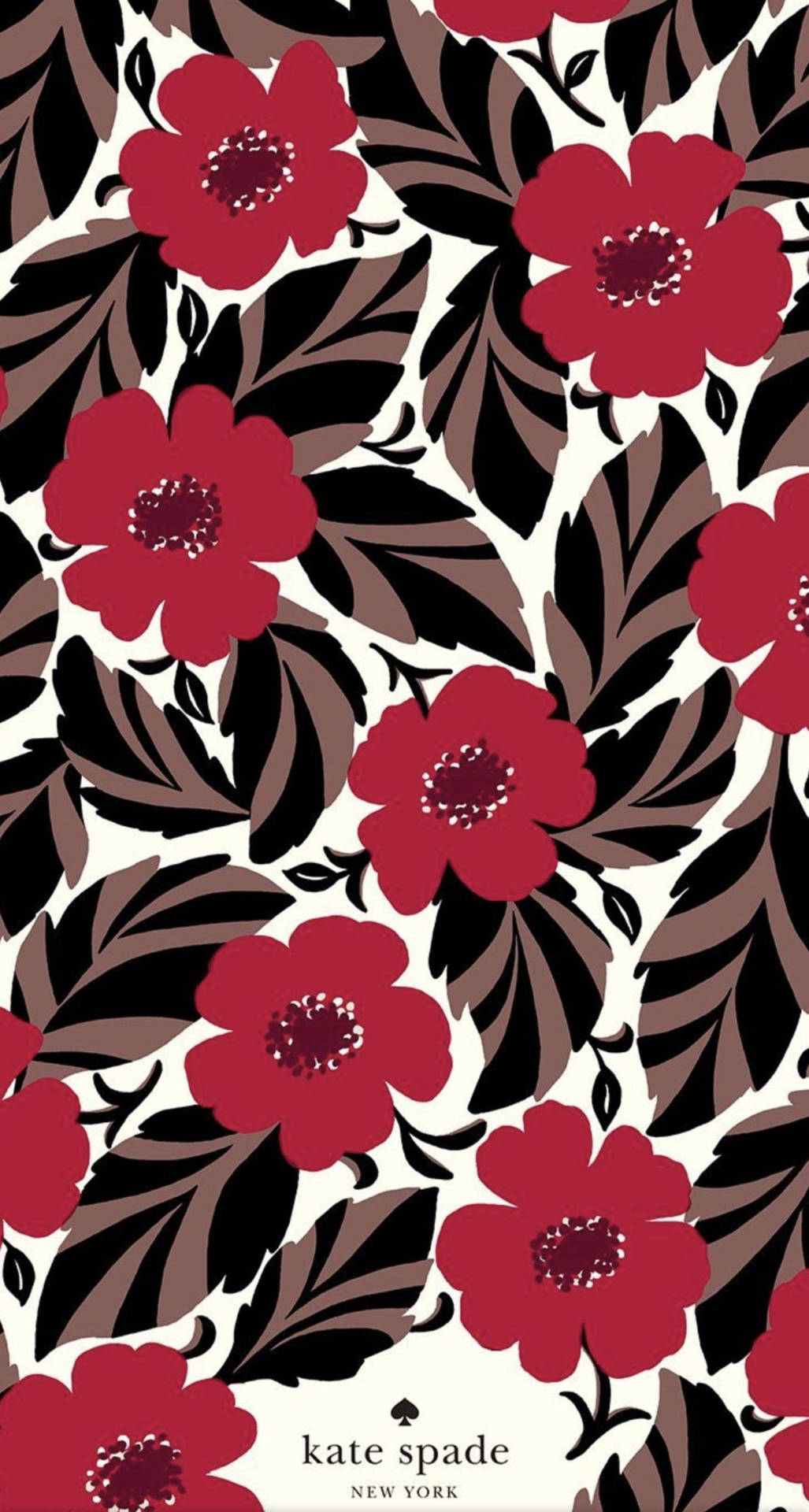 Kate Spade With Red Flowers Background