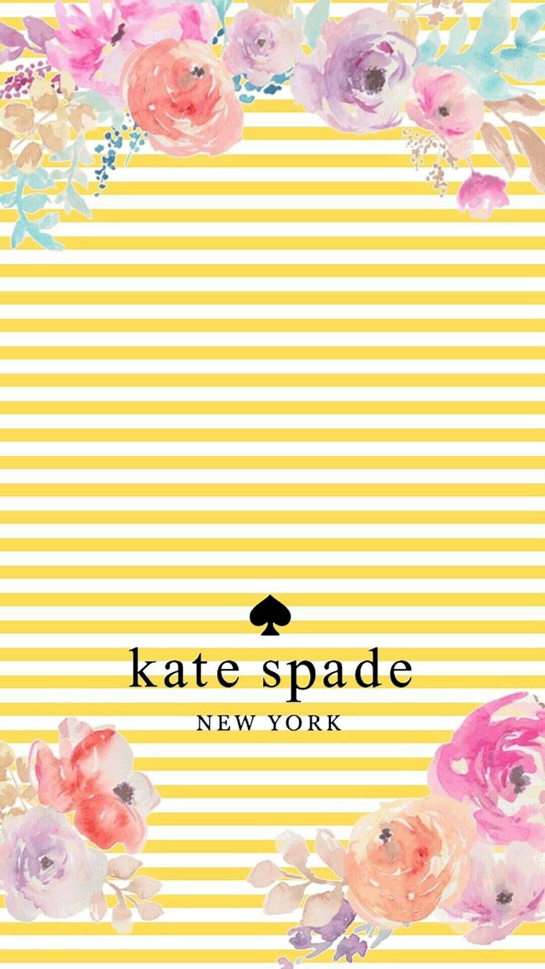 Kate Spade Yellow And White Stripes Background