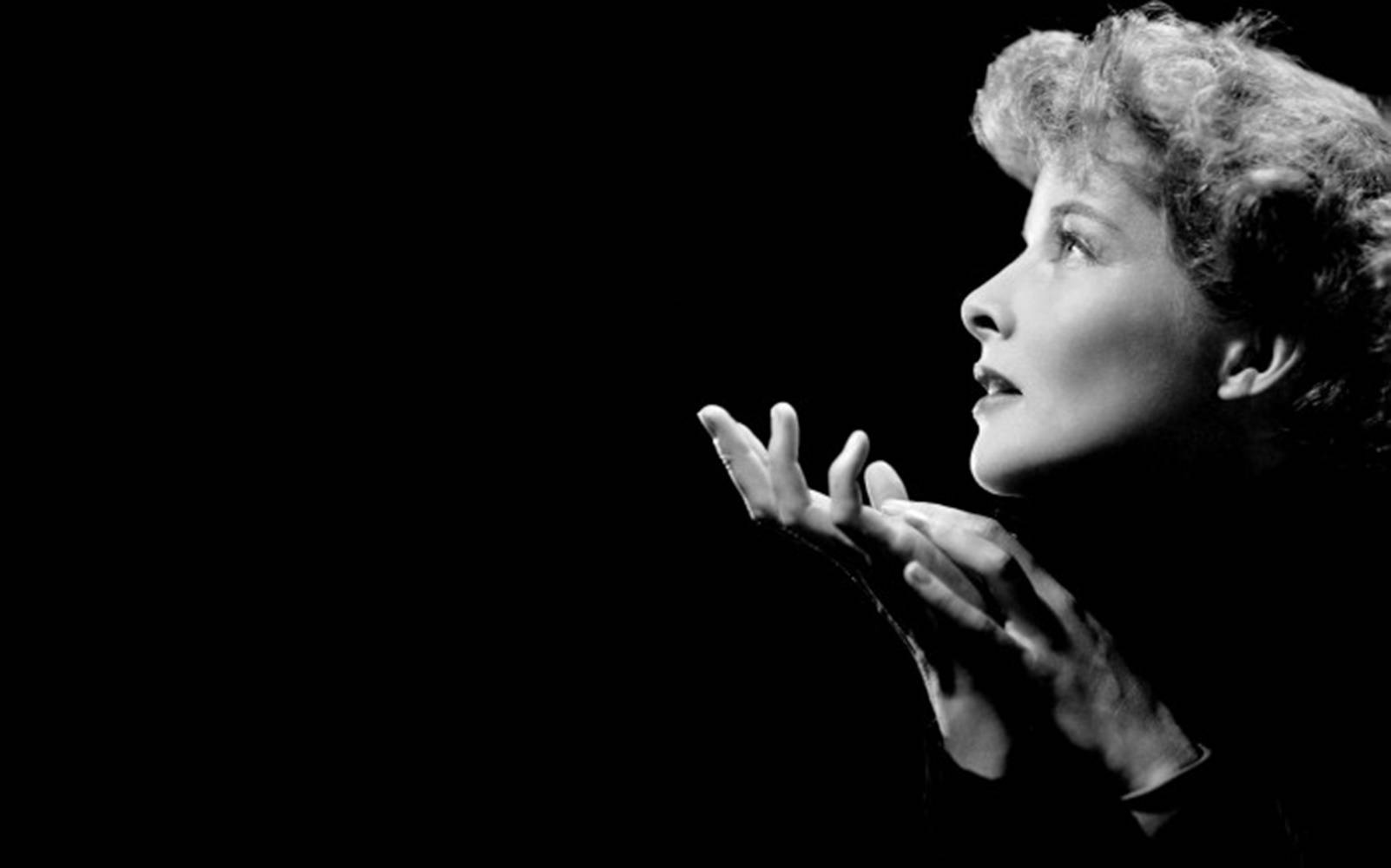 Katharine Hepburn On A Solid Black Background Background