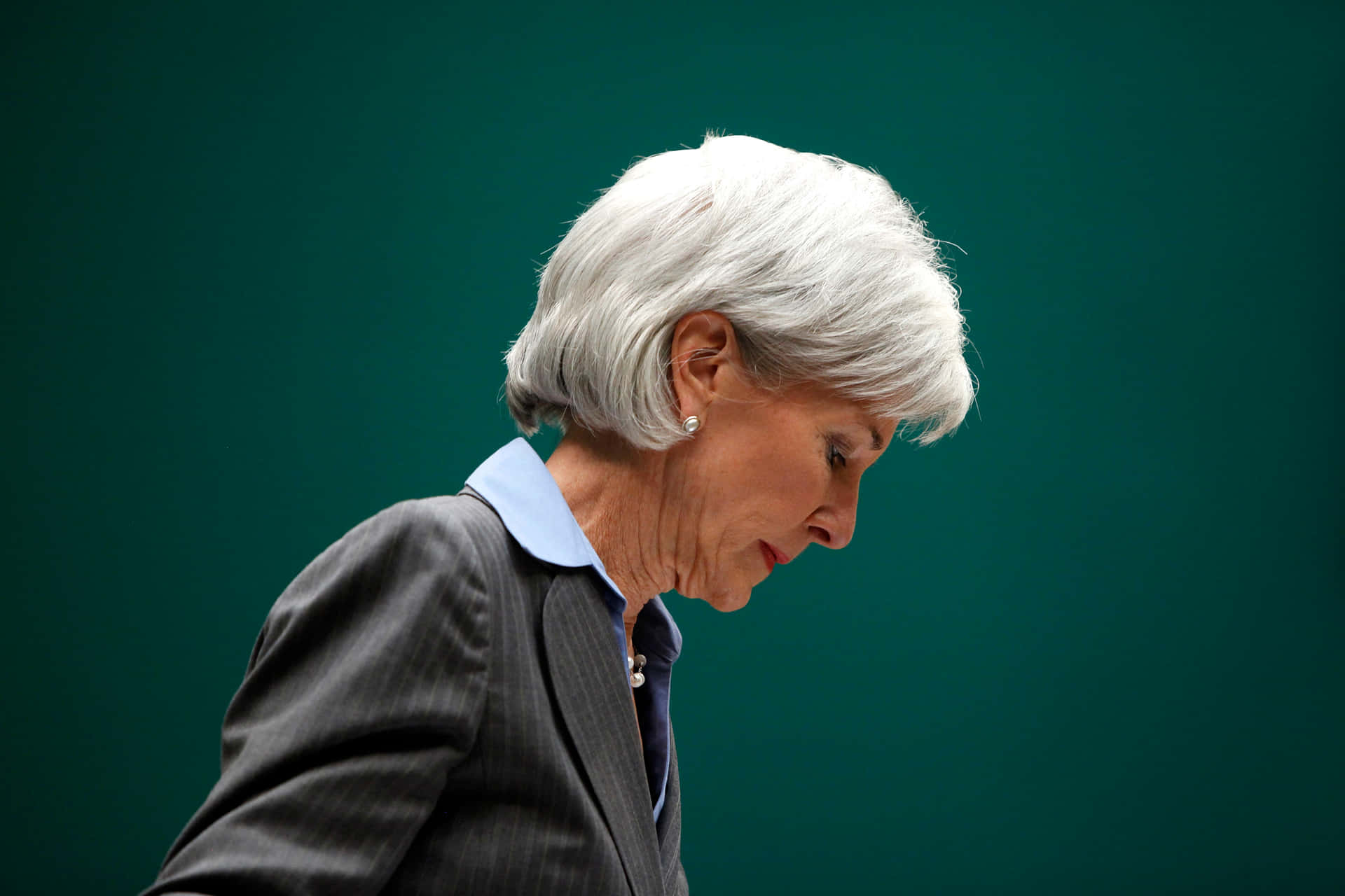 Kathleen Sebelius Addressing A Board Meeting Background
