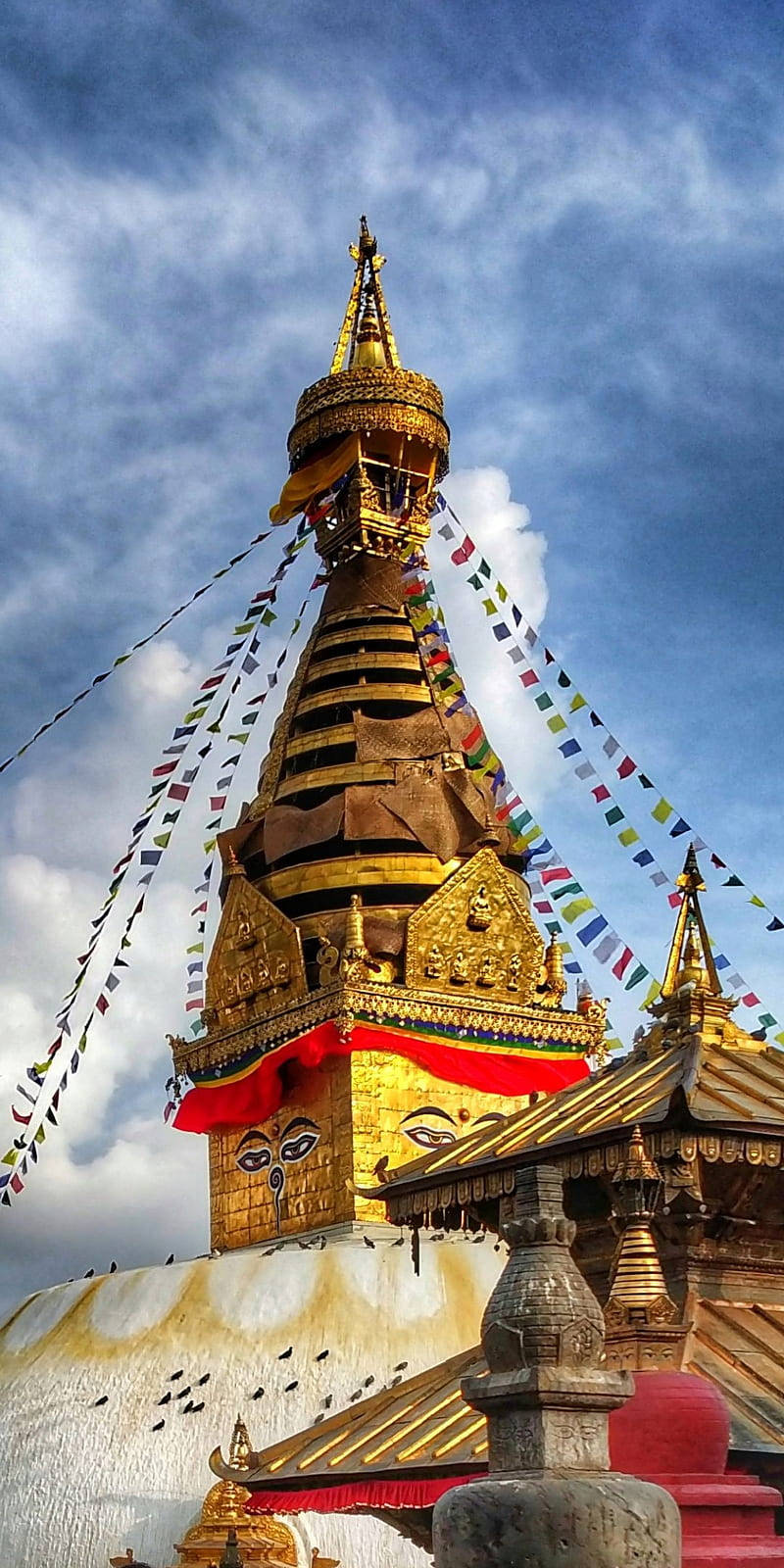 Kathmandu Phone Golden Stupa Top Background