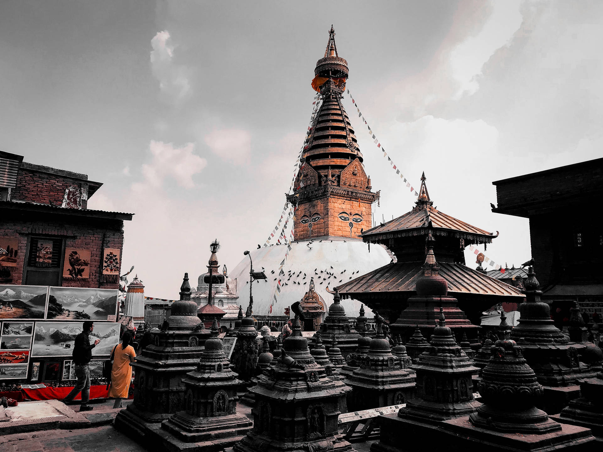 Kathmandu Temple Pagodas Background