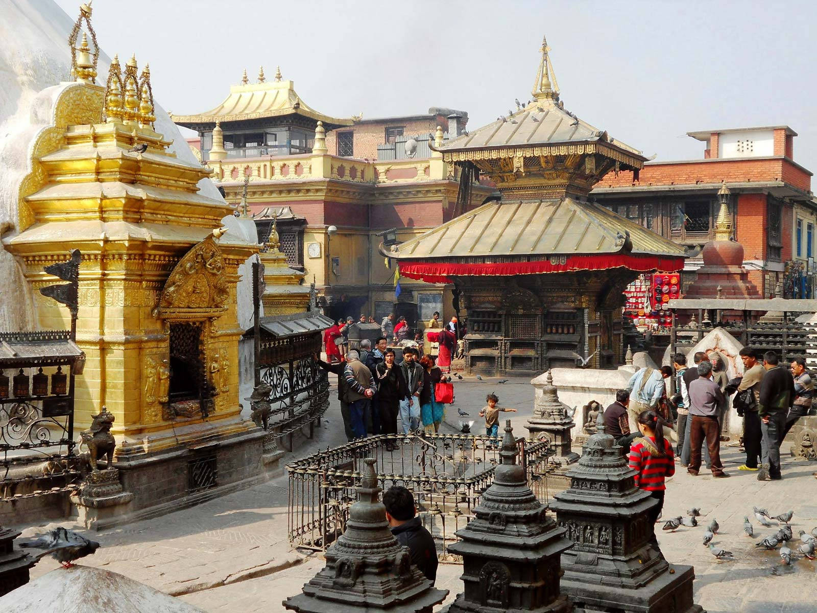 Kathmandu Temple Visitors Background