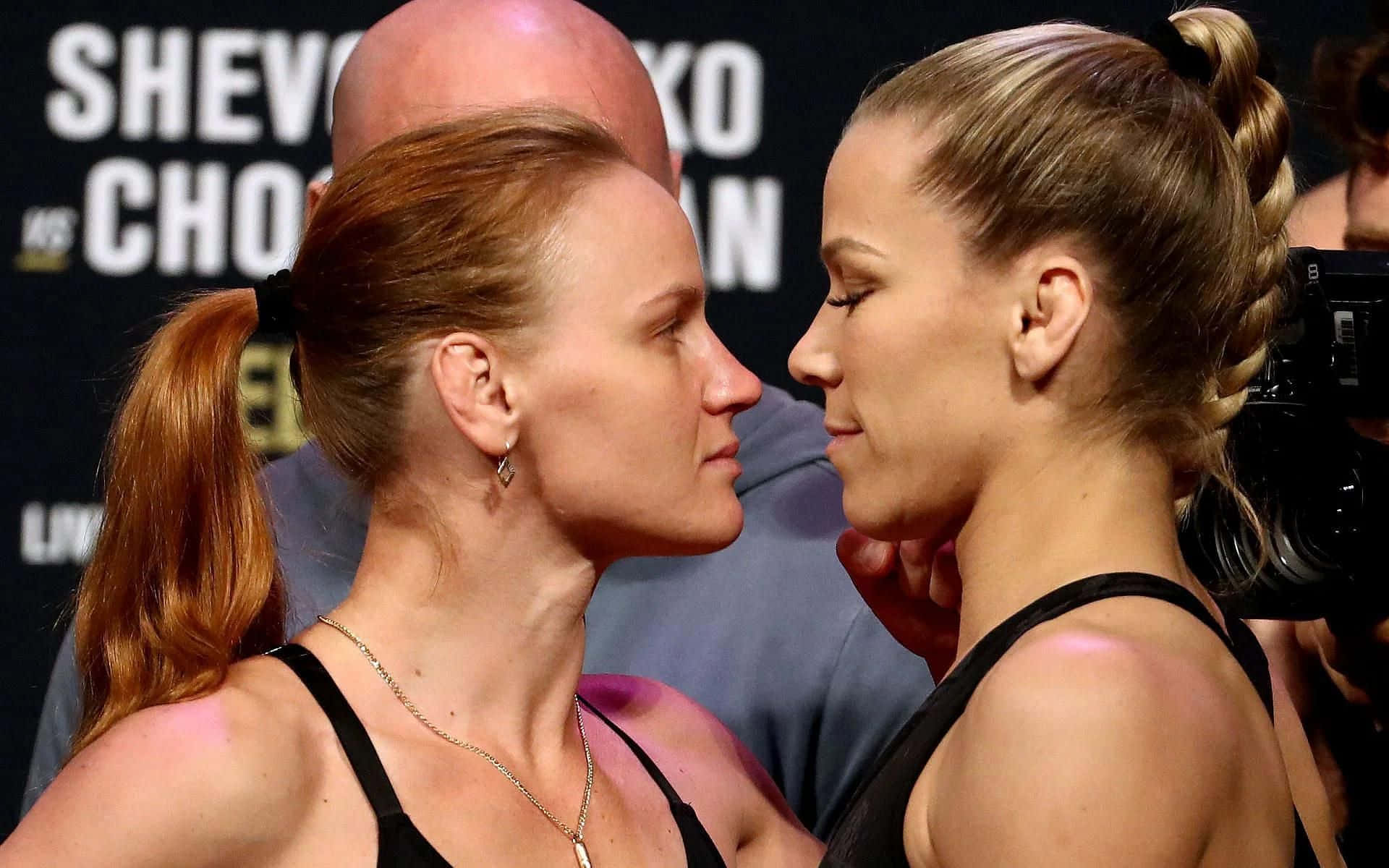Katlyn Chookagian Face-off With Valentina Shevchenko Background