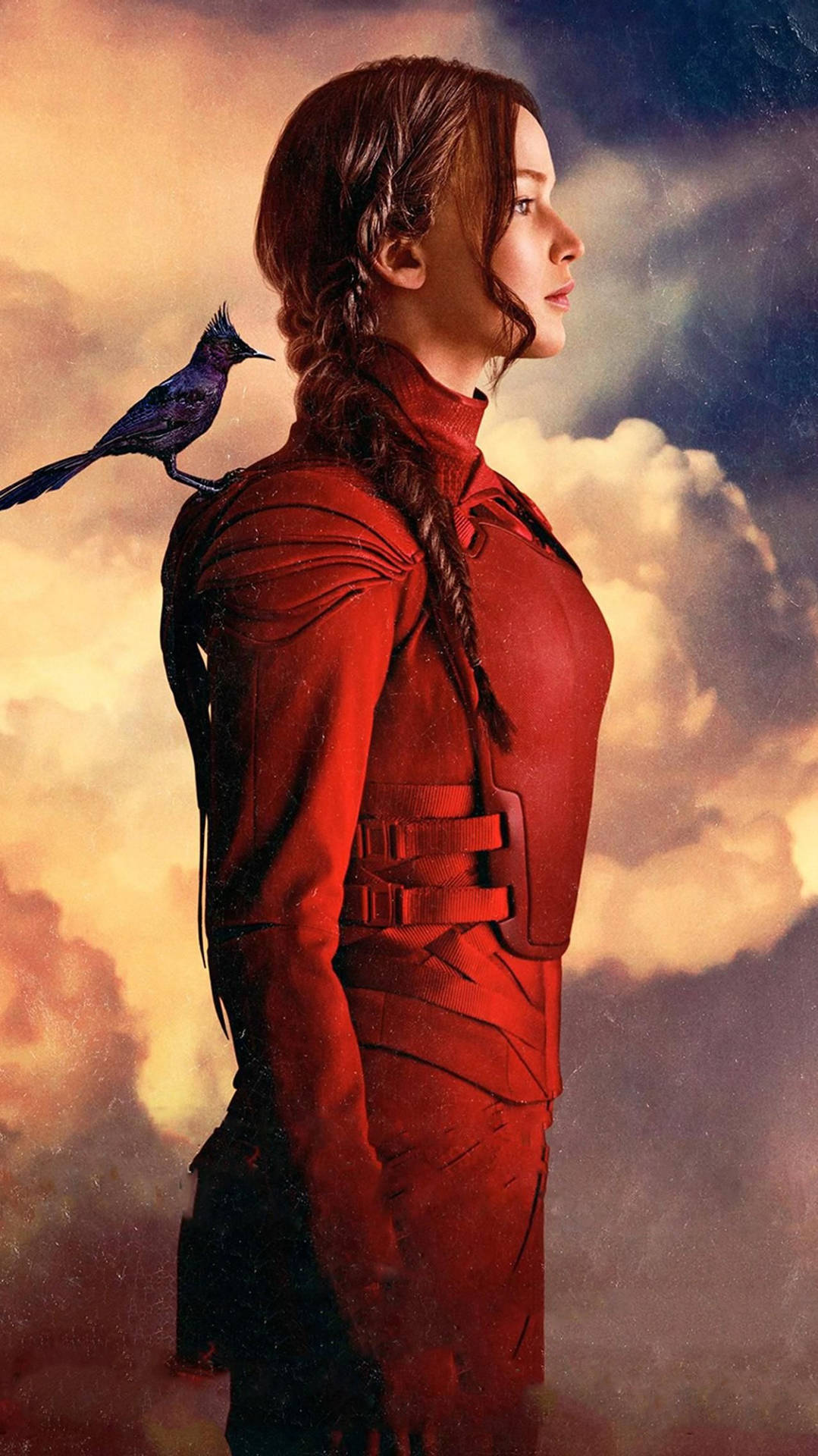 Katniss Red Suit The Hunger Games Background