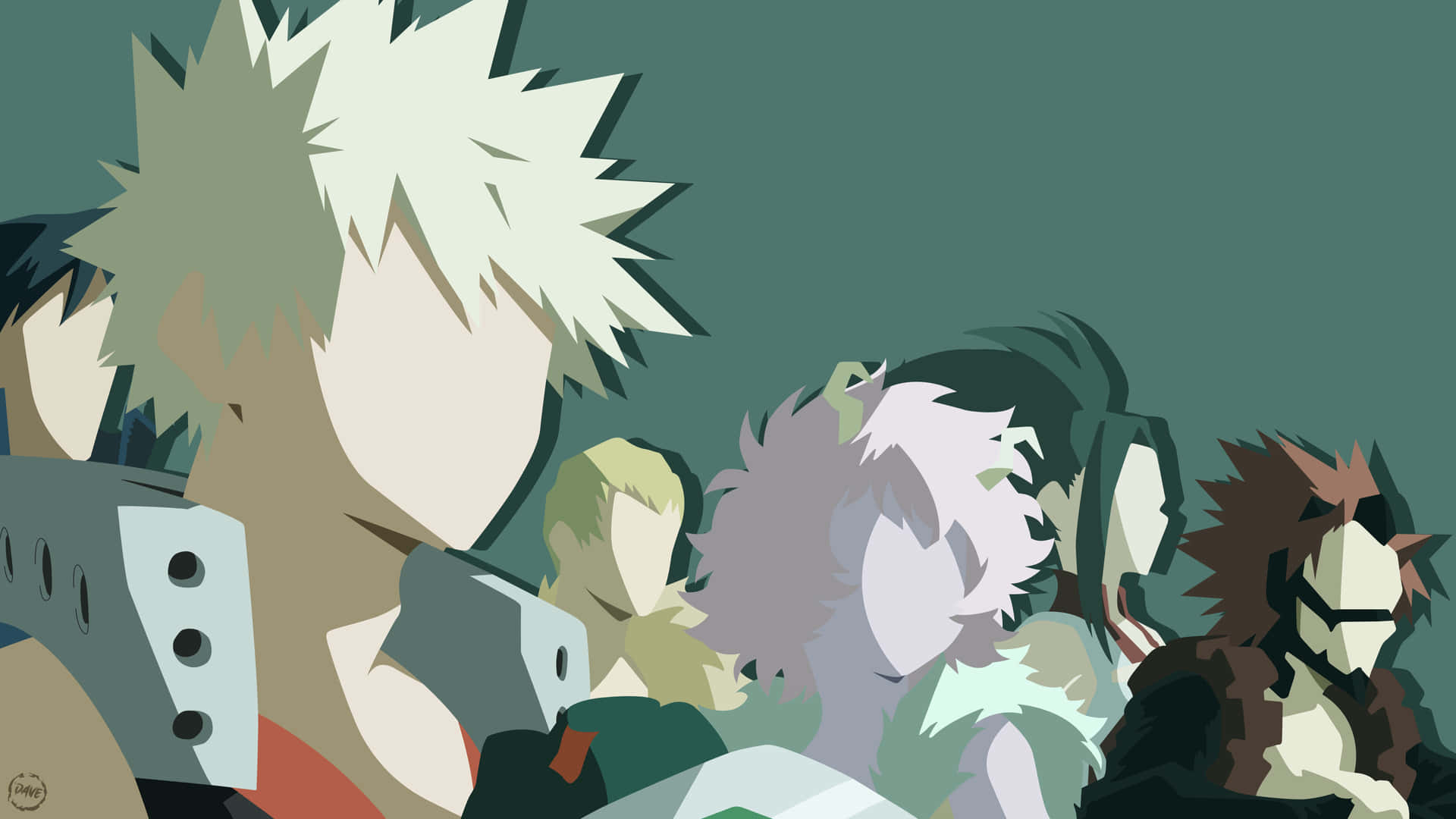 Katsuki_ Bakugo_and_ Heroes_ Vector_ Art_4 K Background