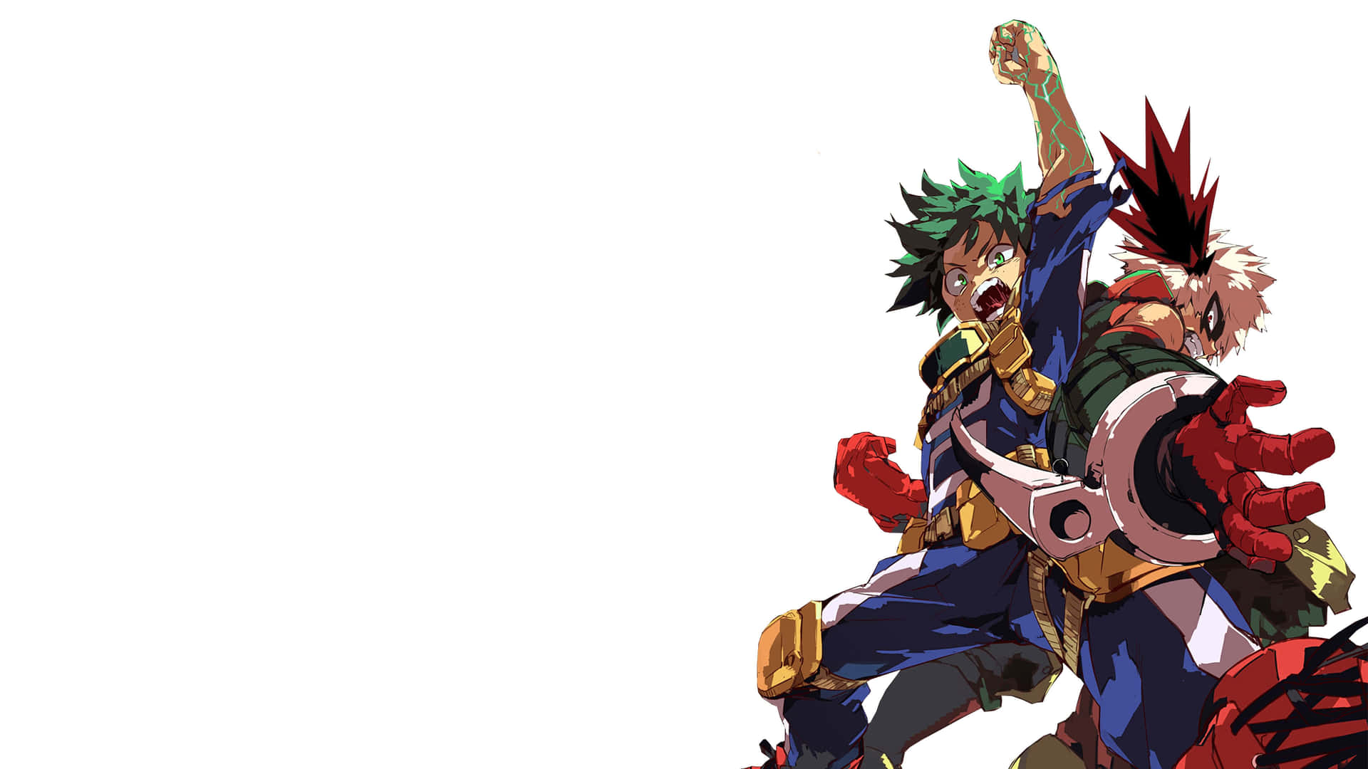 Katsuki Bakugoand Izuku Midoriya Action Pose4 K Background