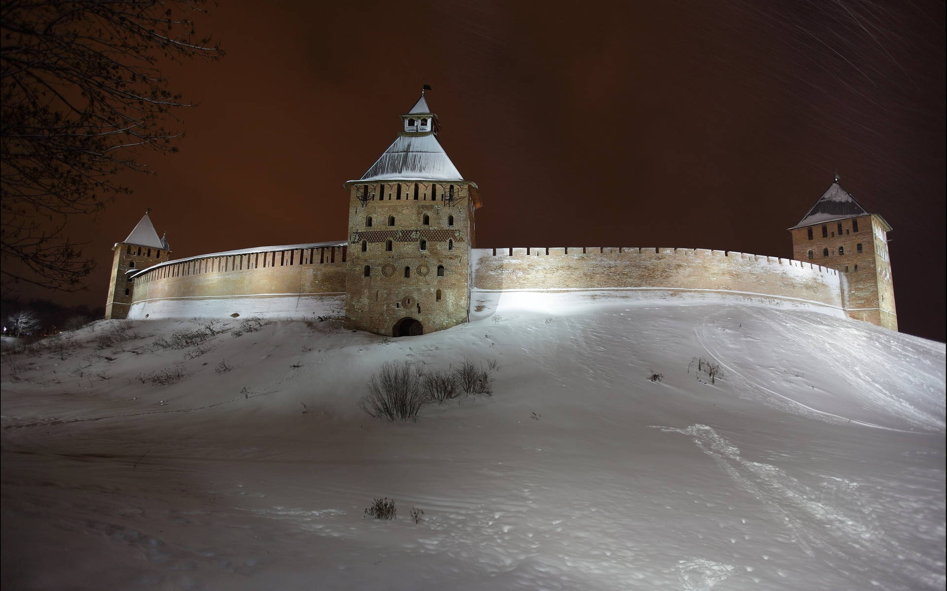Kaunas Frozen Castle Background