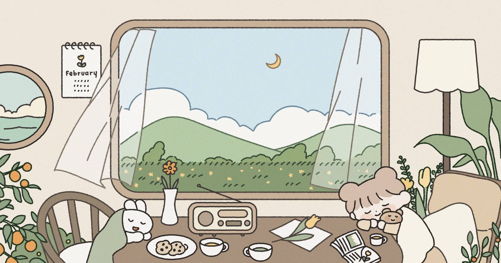 Kawaii Aesthetic Adorable Home Computer Background