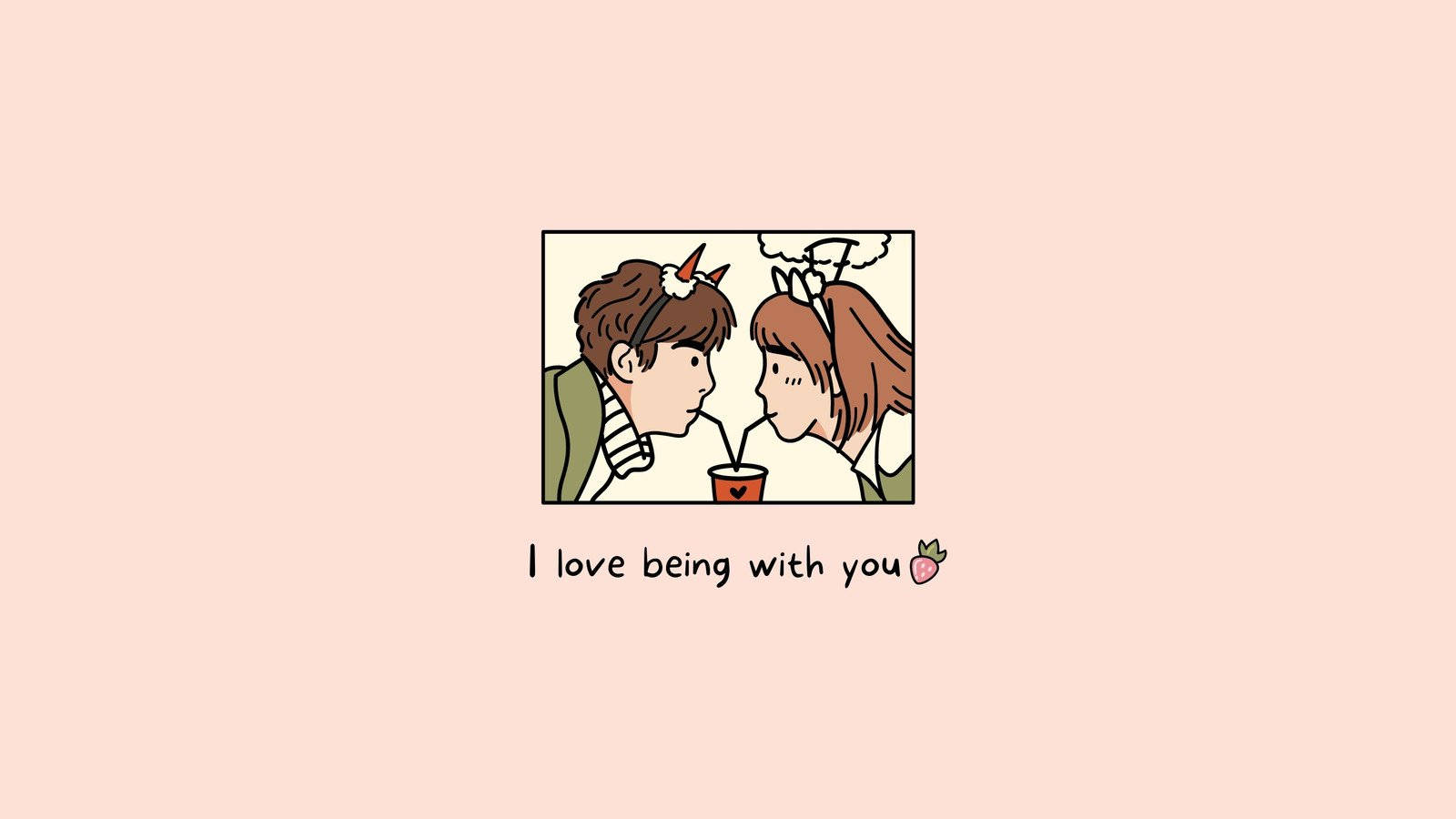 Kawaii Aesthetic Couple Computer Background