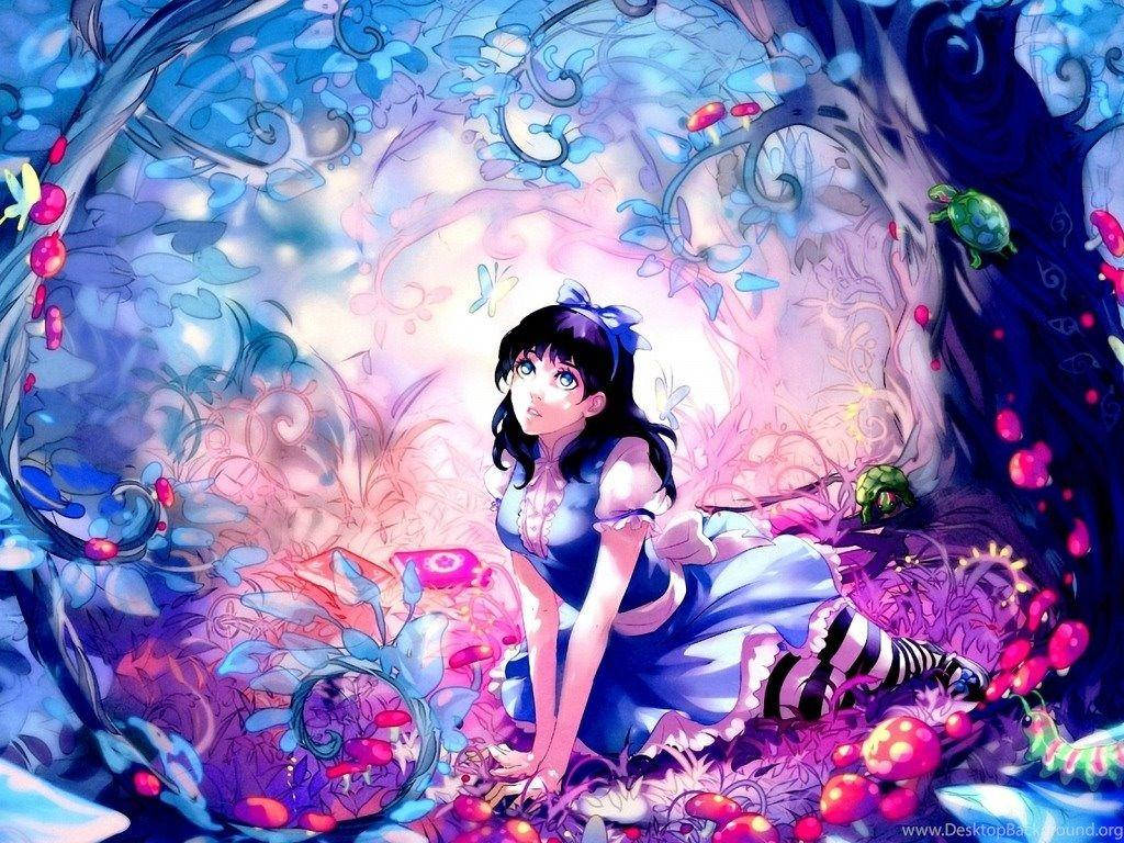 Kawaii Anime Alice In Wonderland Background