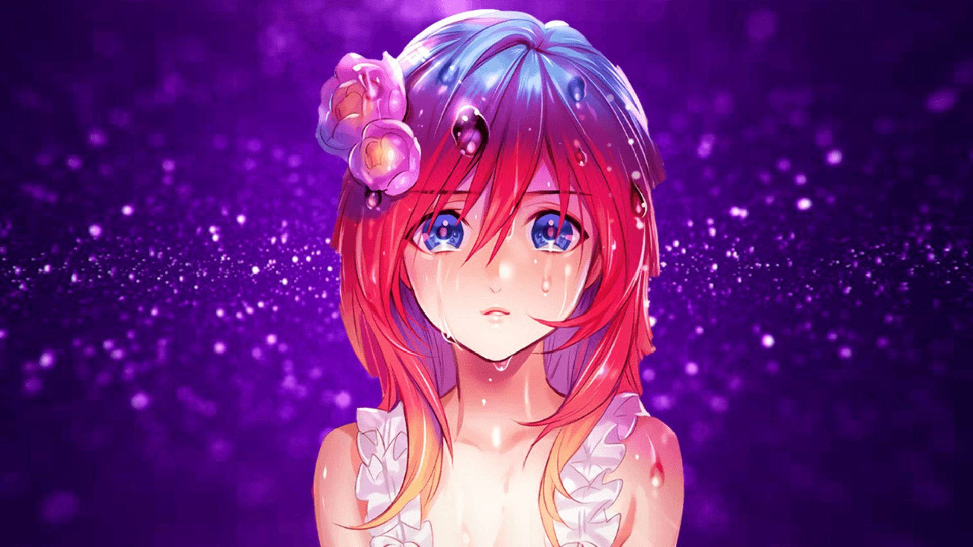 Kawaii Anime Girl Crying Background