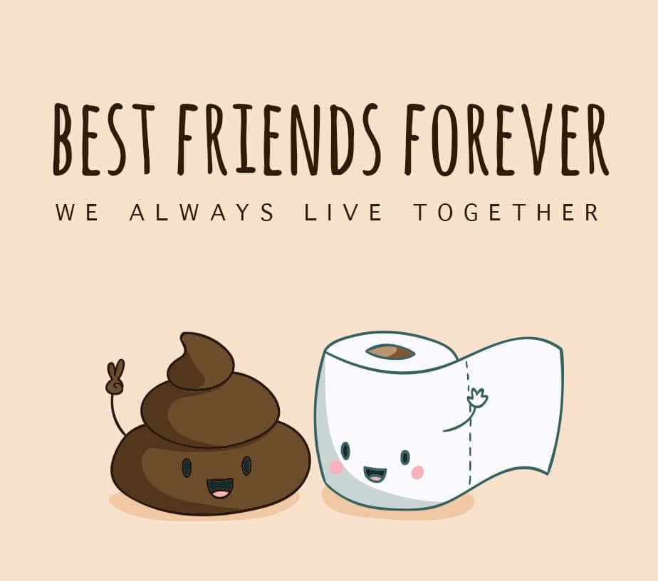 Kawaii Best Friend Poop And Tissue Background