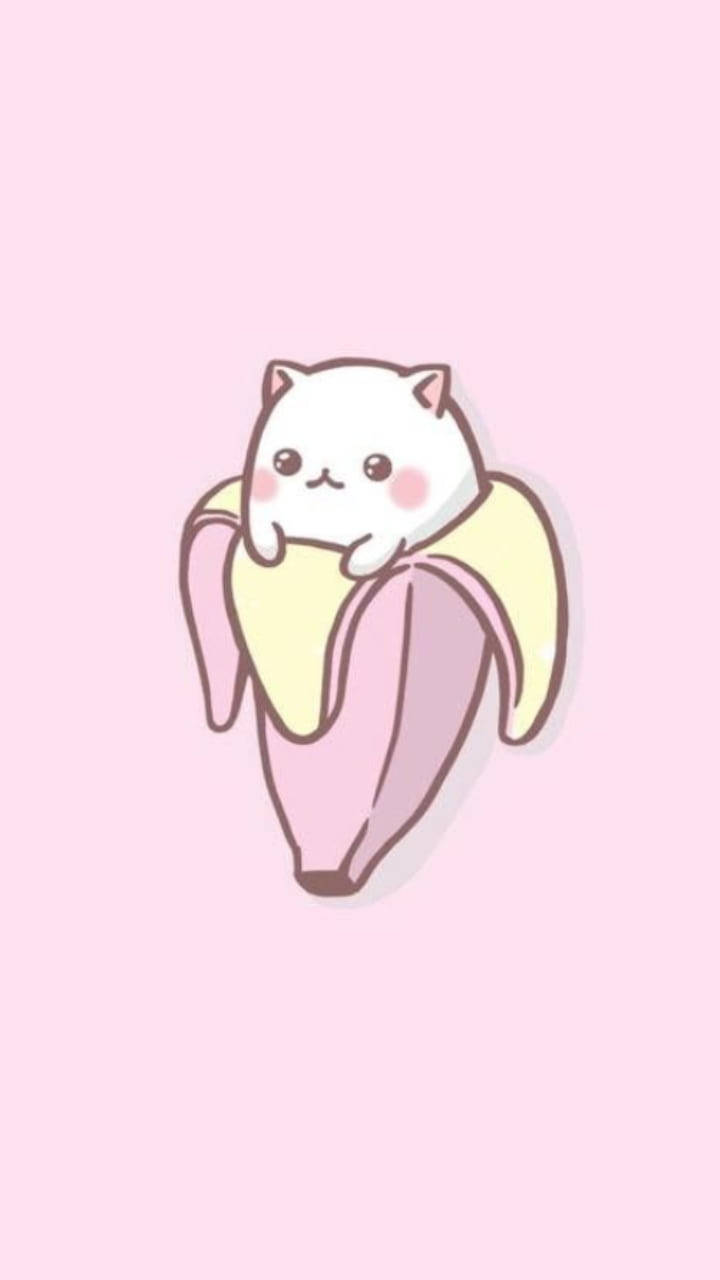 Kawaii Cat In Banana Tumblr Iphone