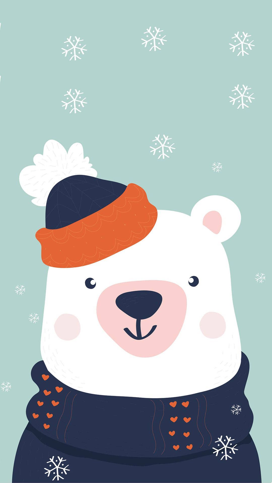 Kawaii Christmas Bear Background