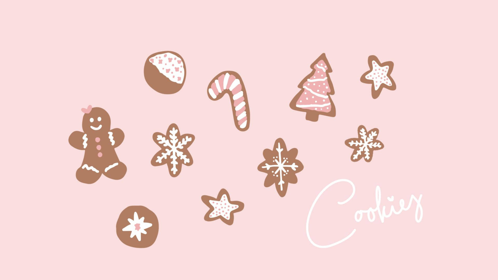 Kawaii Christmas Cookies Background