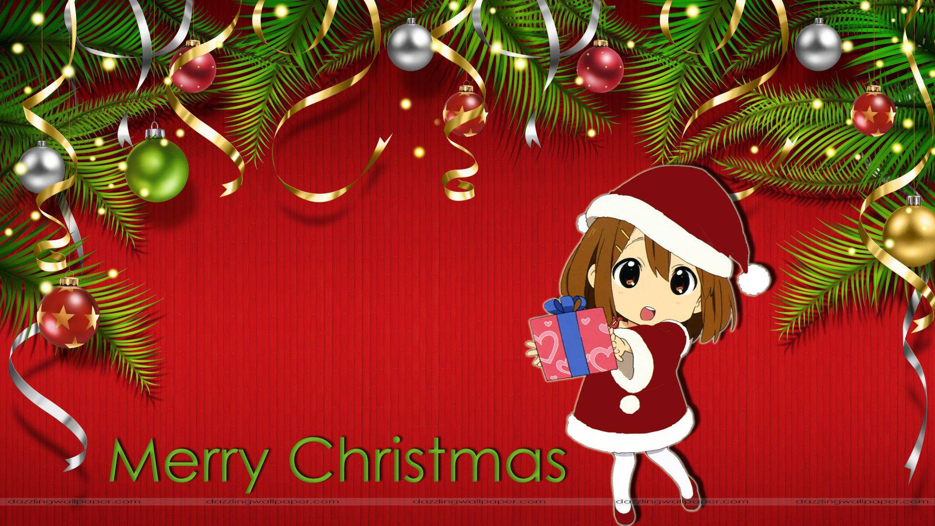 Kawaii Christmas Girl Background