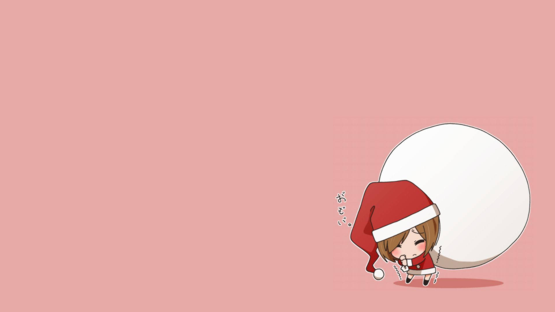 Kawaii Christmas Girl Santa Background