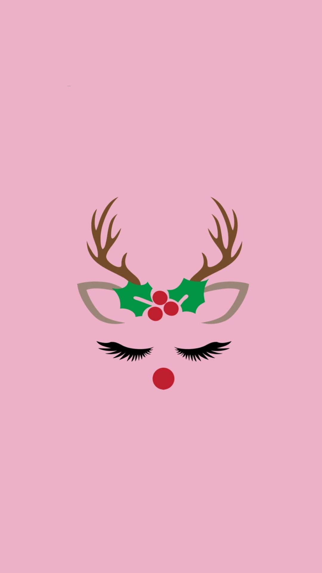 Kawaii Christmas Lady Deer Background