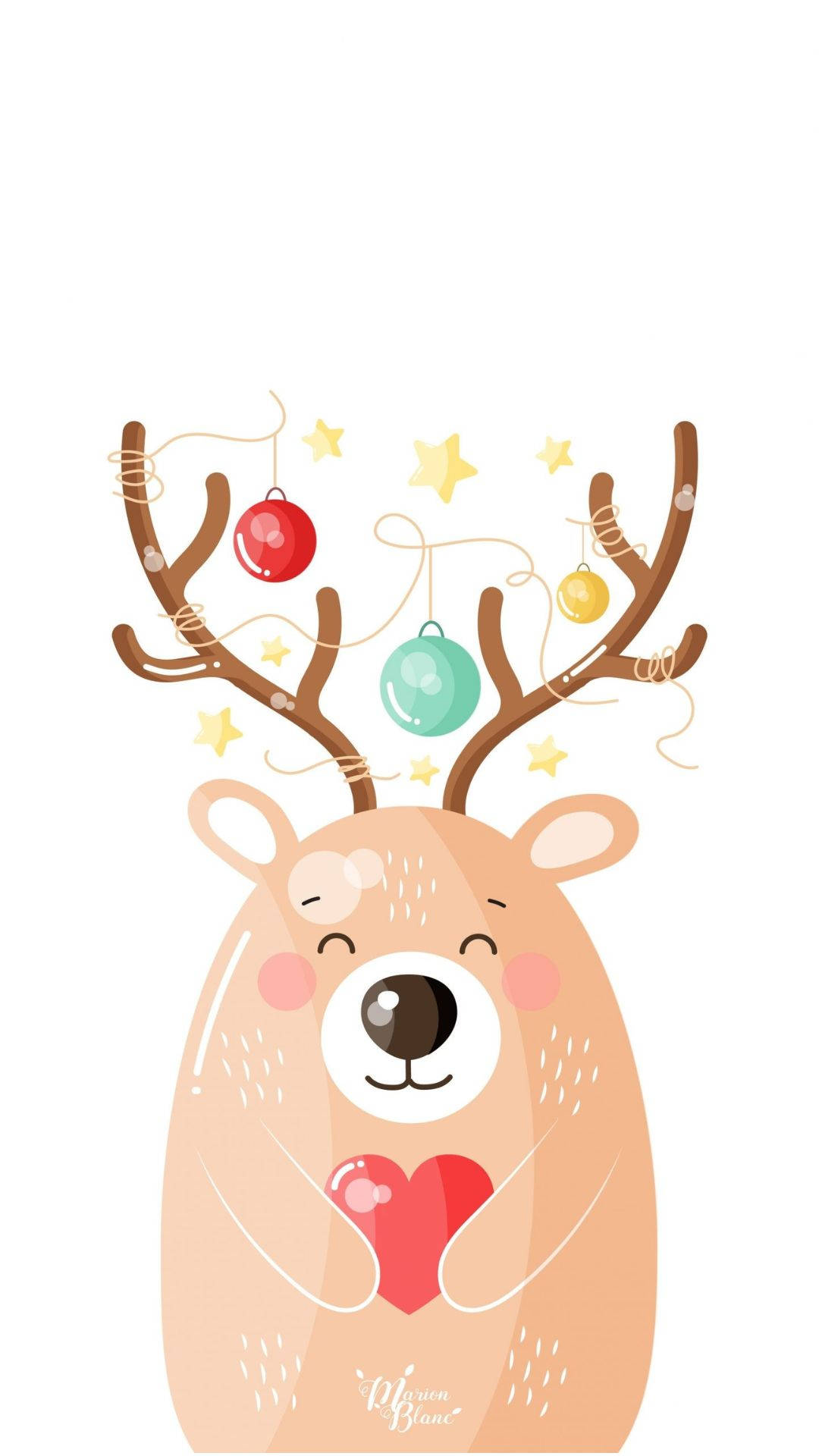 Kawaii Christmas Smiling Deer