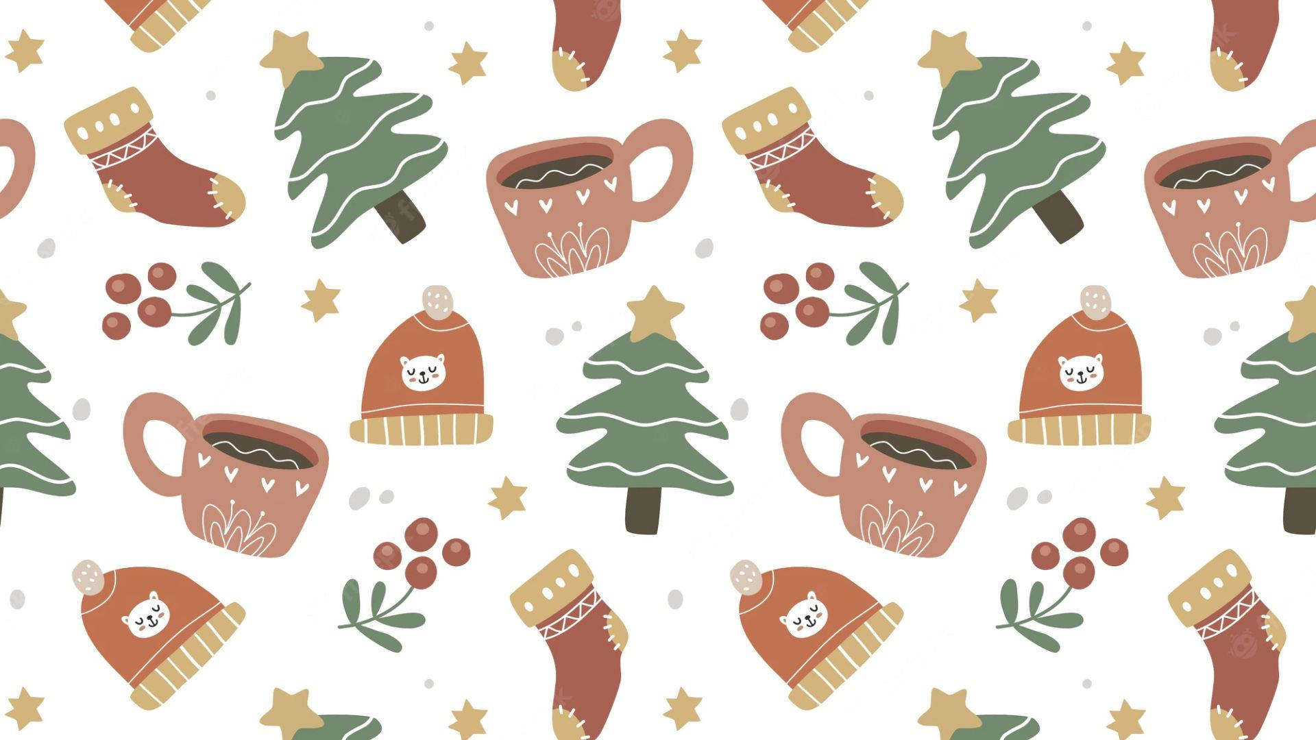 Kawaii Christmas Socks Background