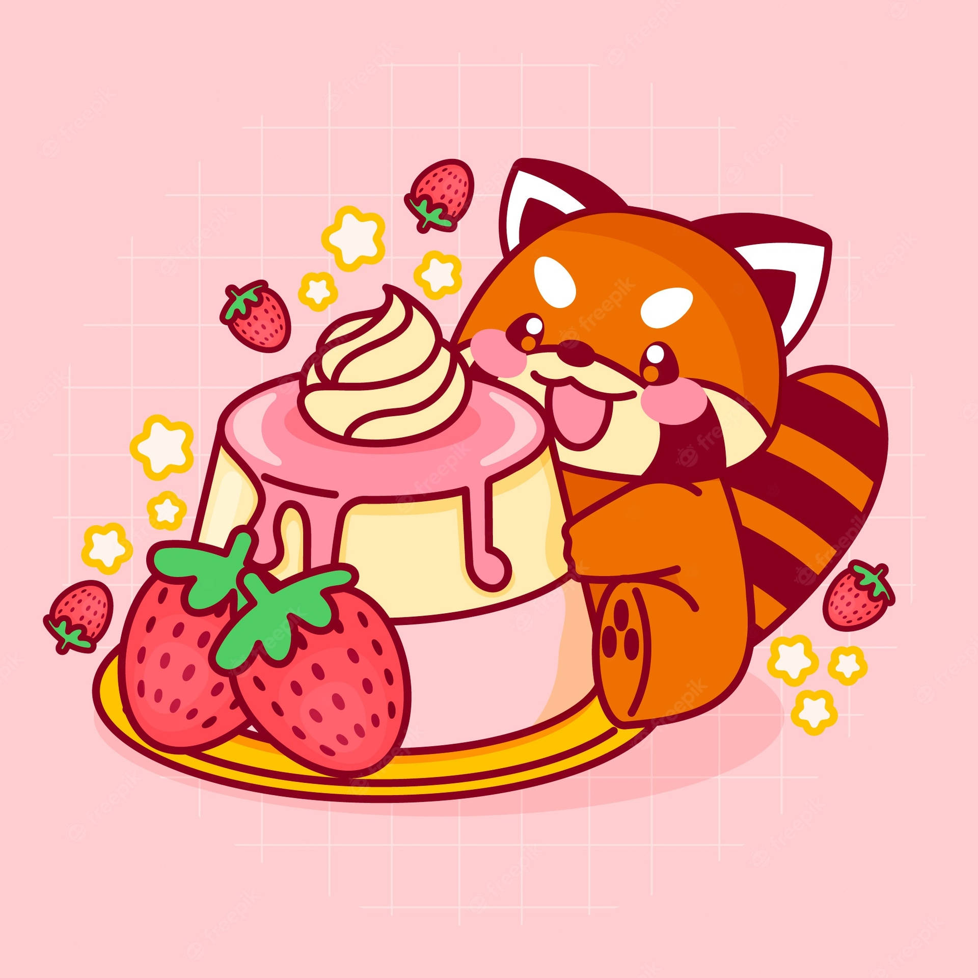 Kawaii Cute Animals Fox Background