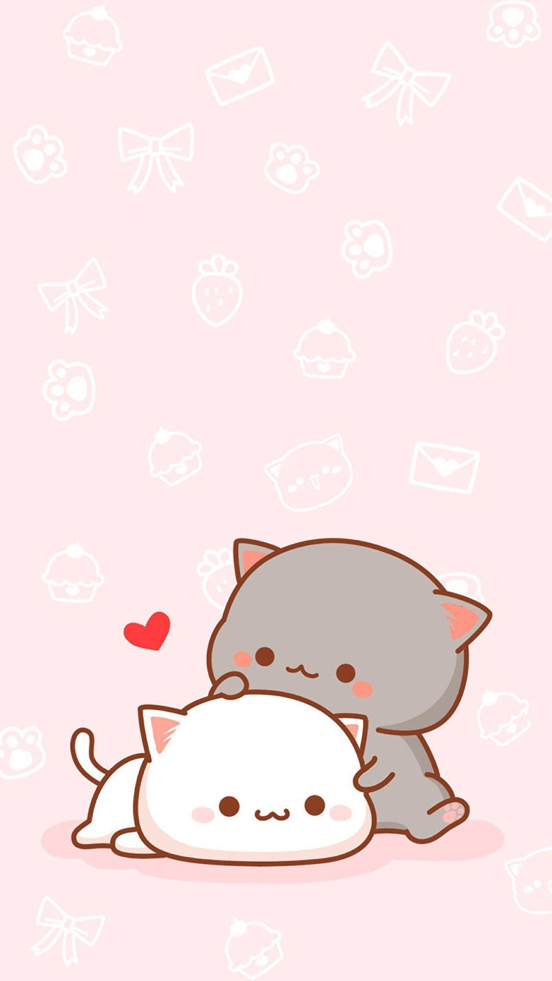 Kawaii Cute Animals Peach And Goma Background