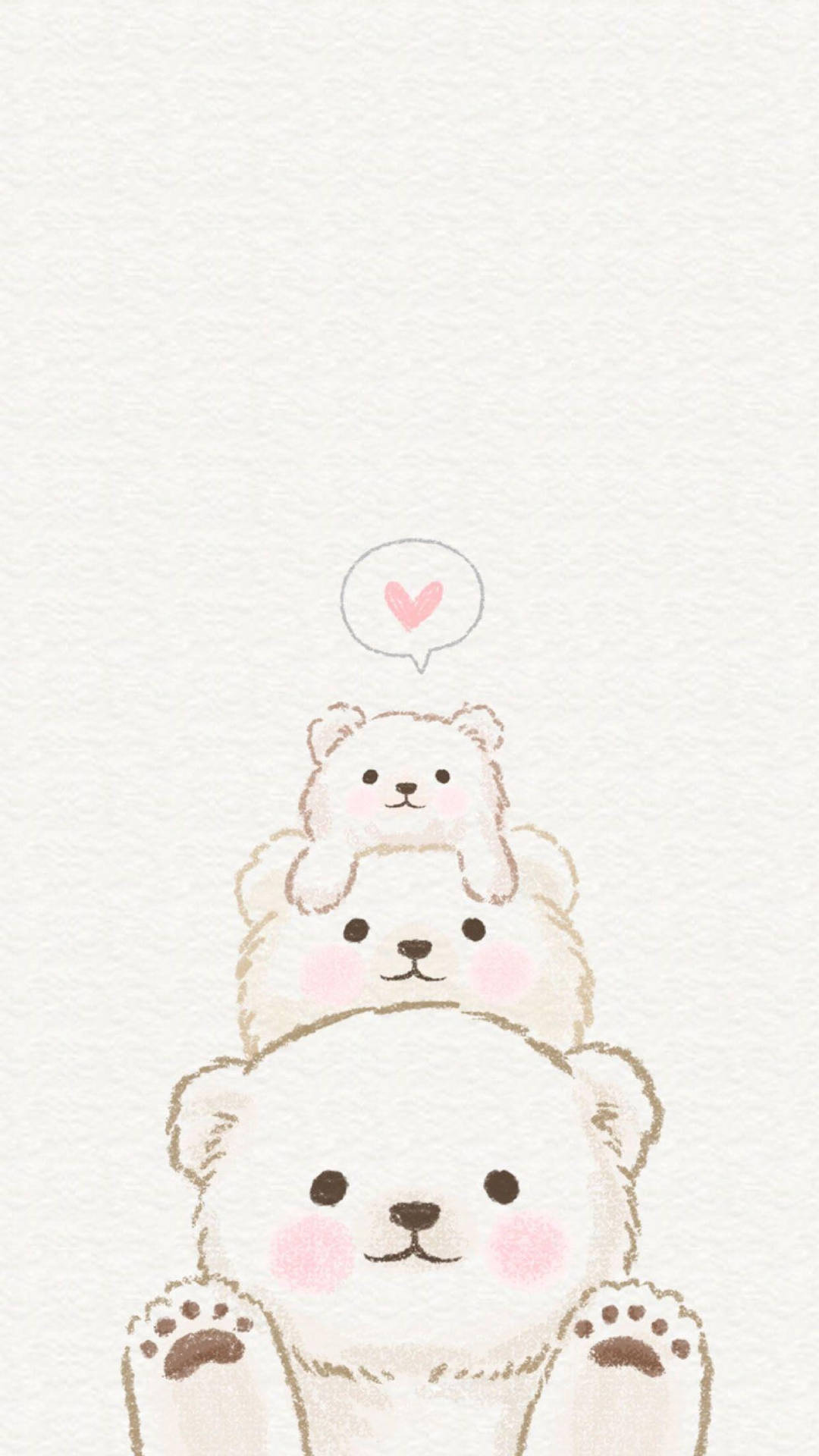 Kawaii Cute Animals White Bears Background