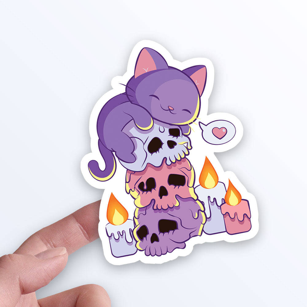 Kawaii Cute Animals With Skulls Background