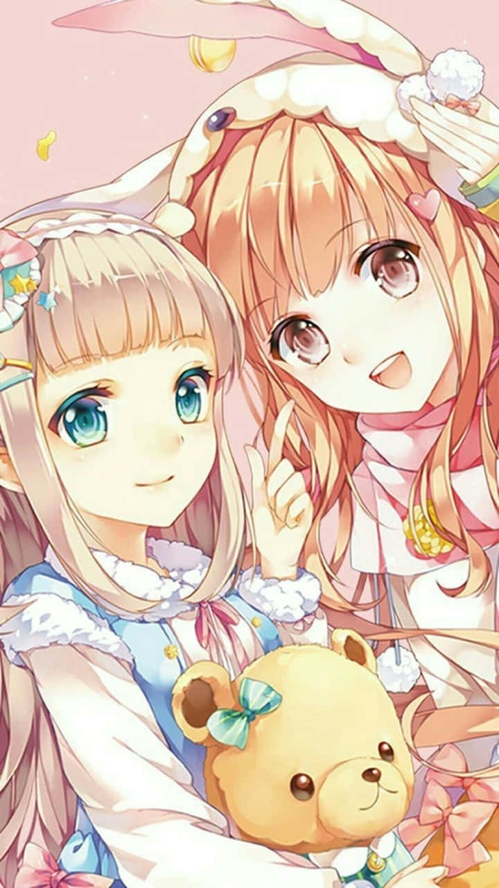 Kawaii Cute Anime Friends Background