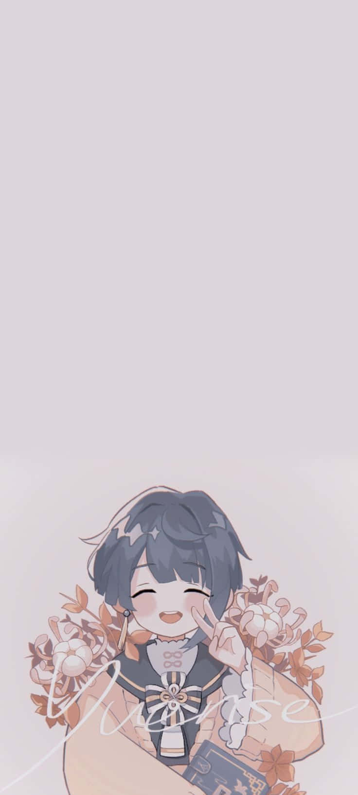 Kawaii Cute Anime Peace Sign Background