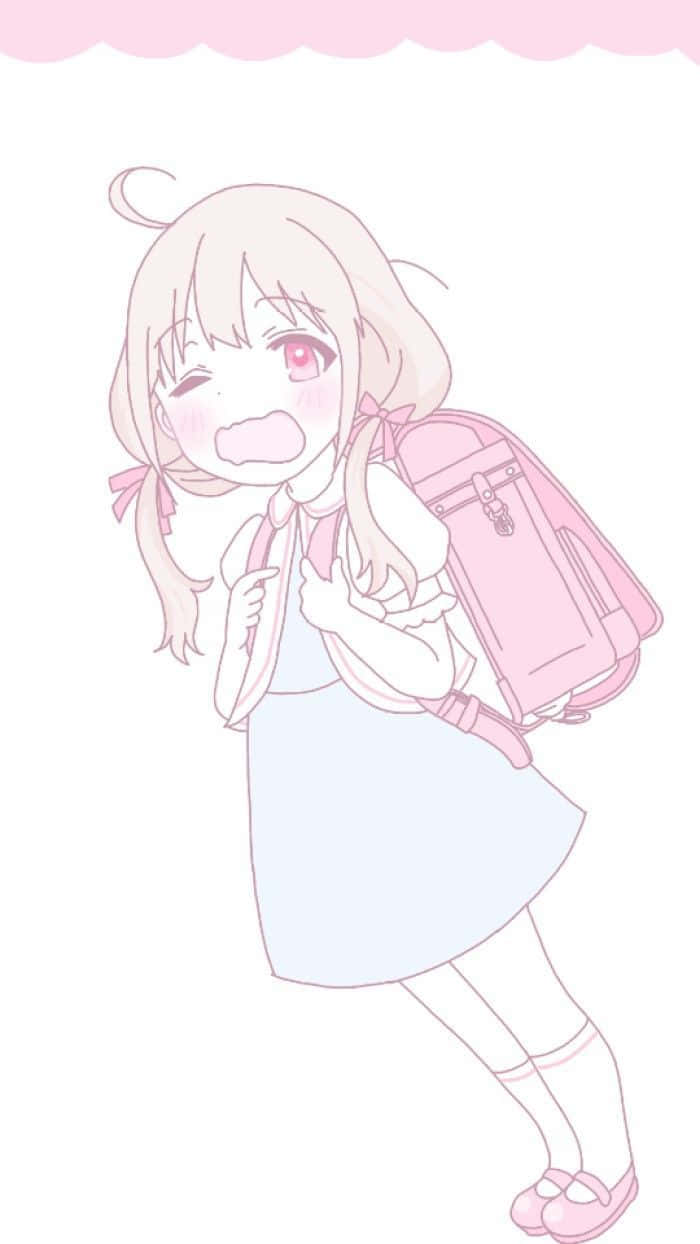 Kawaii Cute Anime Pink Backpack Background