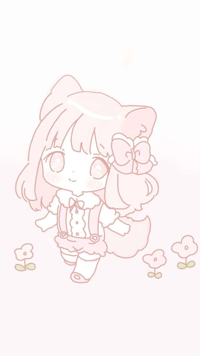 Kawaii Cute Anime Pink Little Girl Background